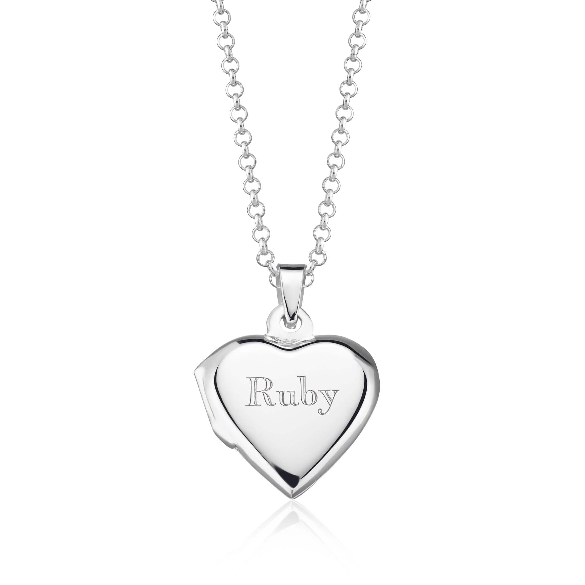 Engraved Silver Center Locket Necklace