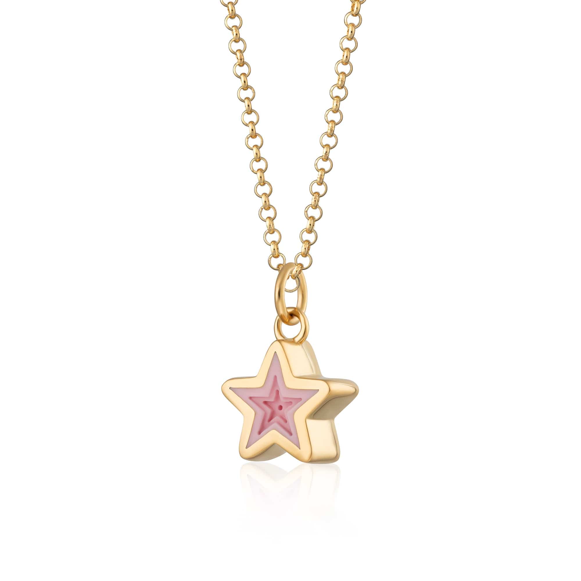 Gold Plated Geometric Crimson Famous person Allure Necklace