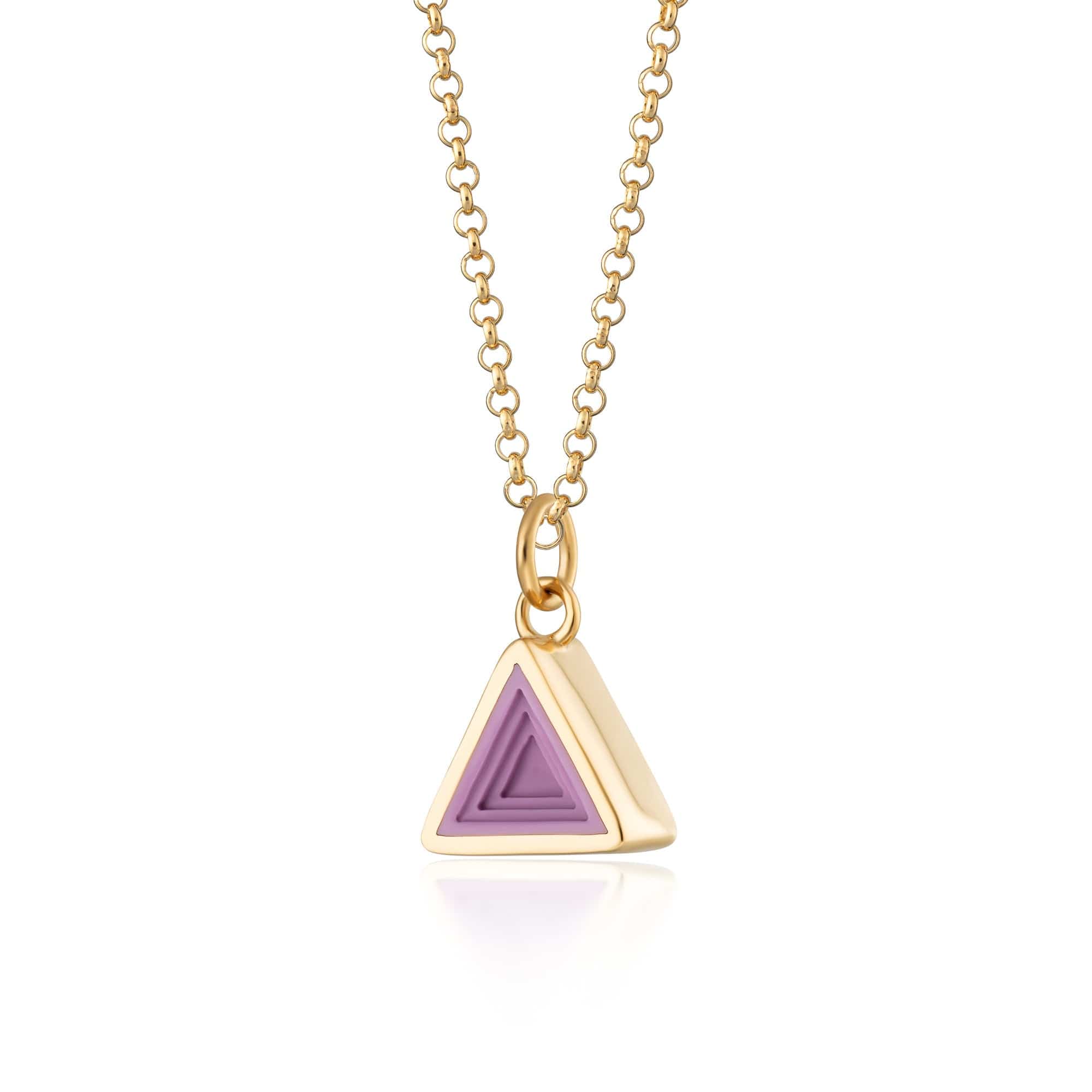 Gold Plated Geometric Pink Triangle Appeal Necklace