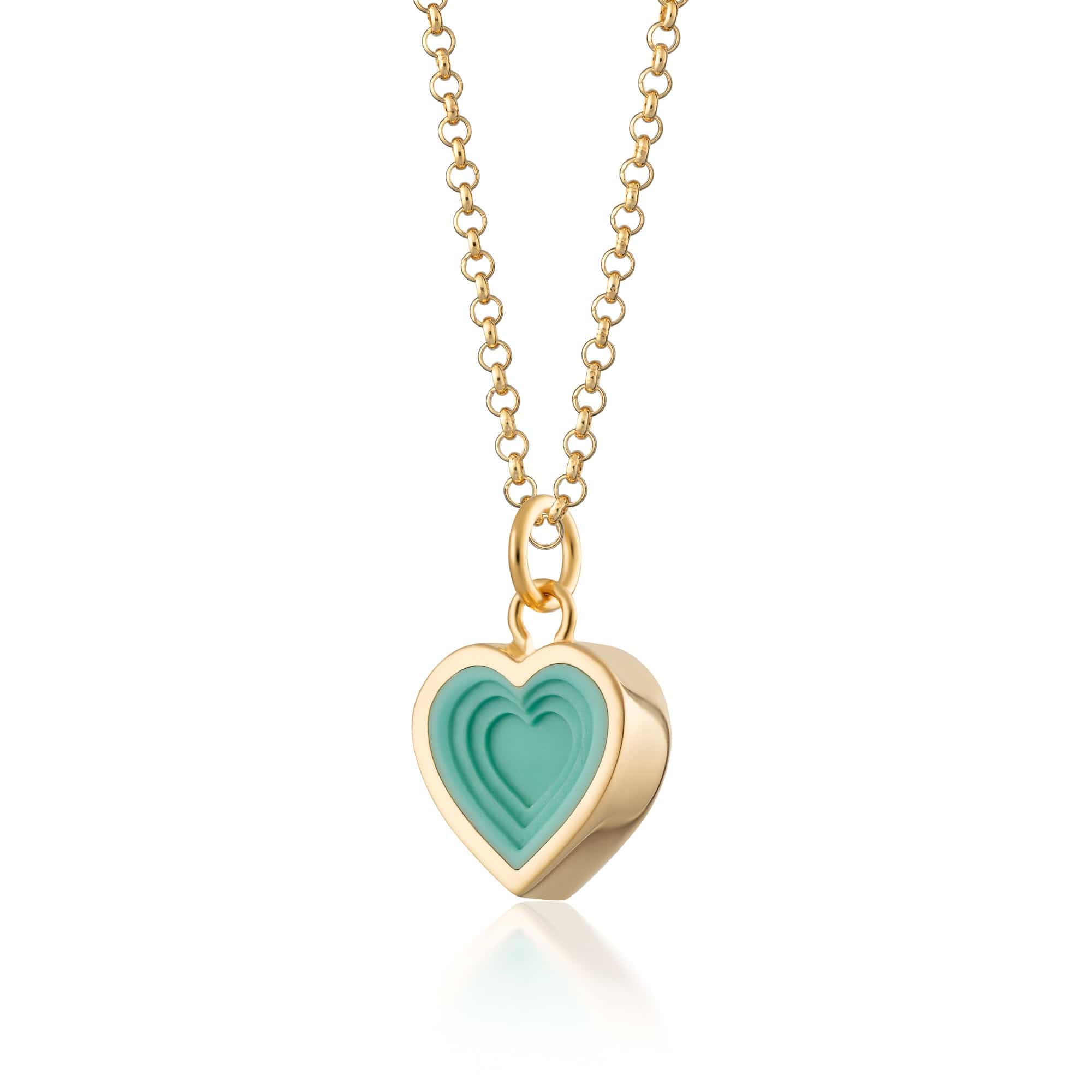Gold Plated Geometric Turquoise Middle Attraction Necklace