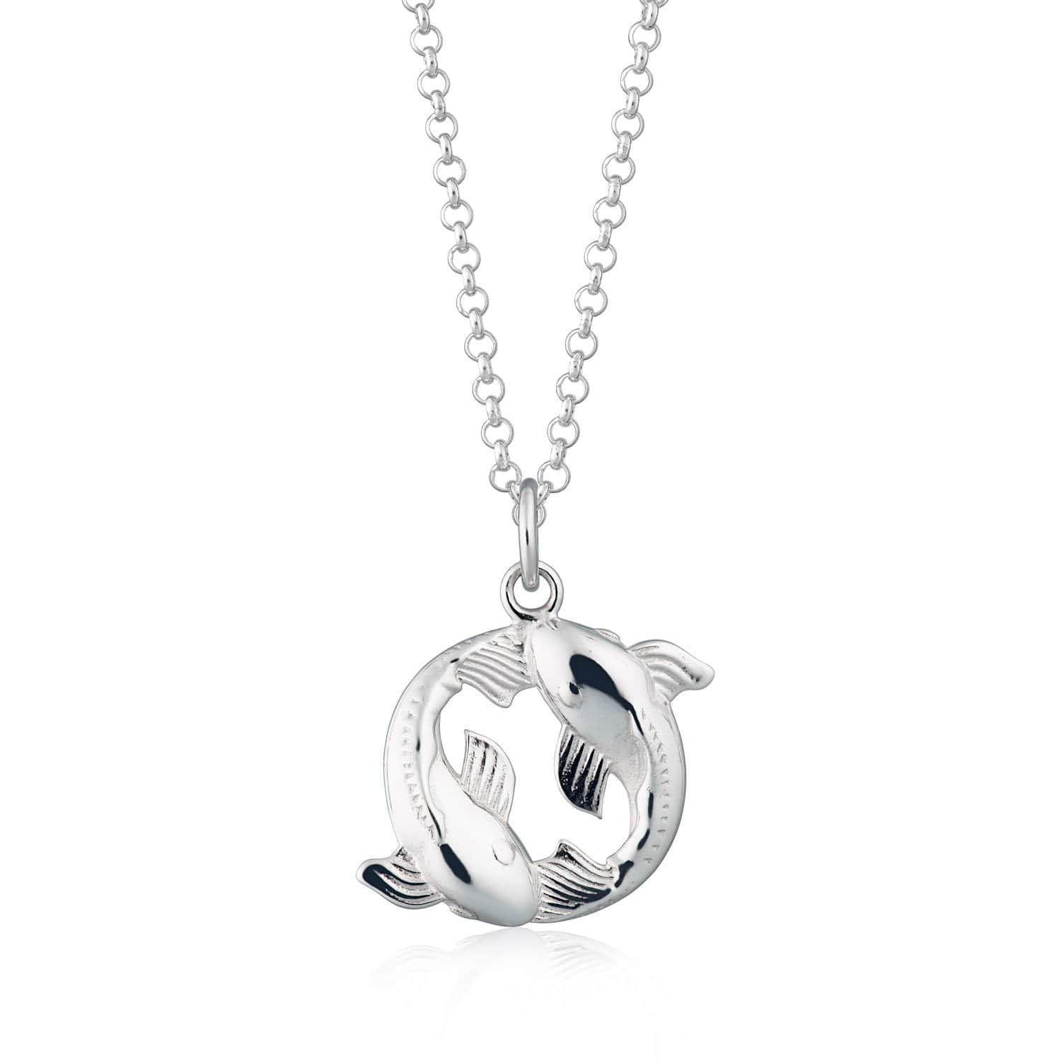 Silver Koi Fish Pisces Zodiac Necklace