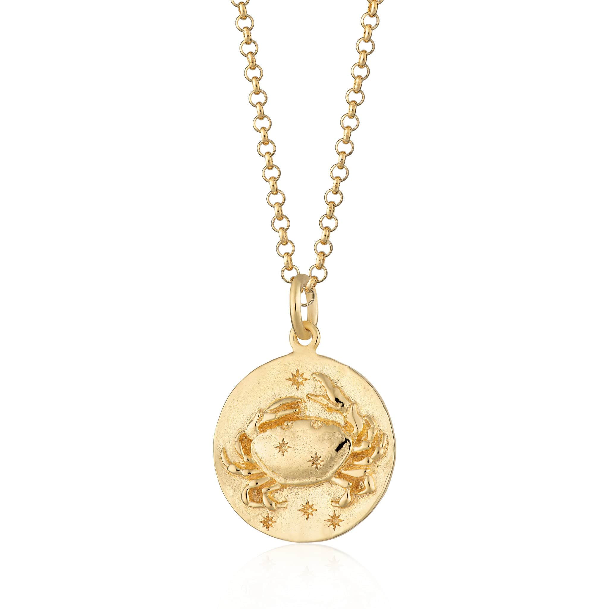 Gold Plated Most cancers Zodiac Necklace