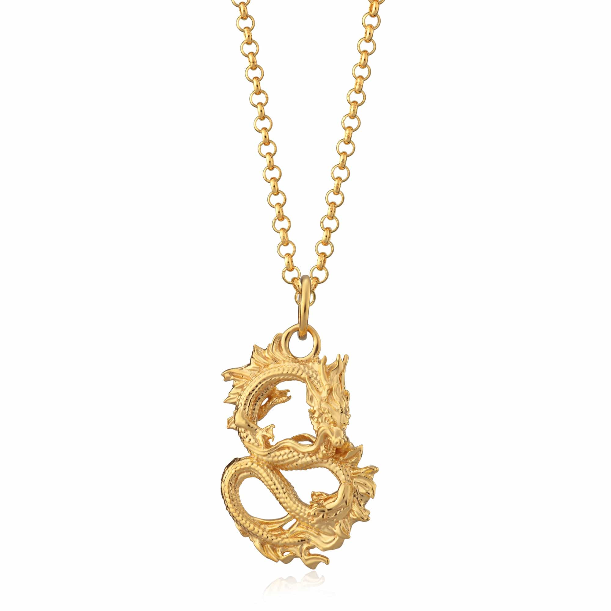 Gold Plated Chinese language Dragon Necklace