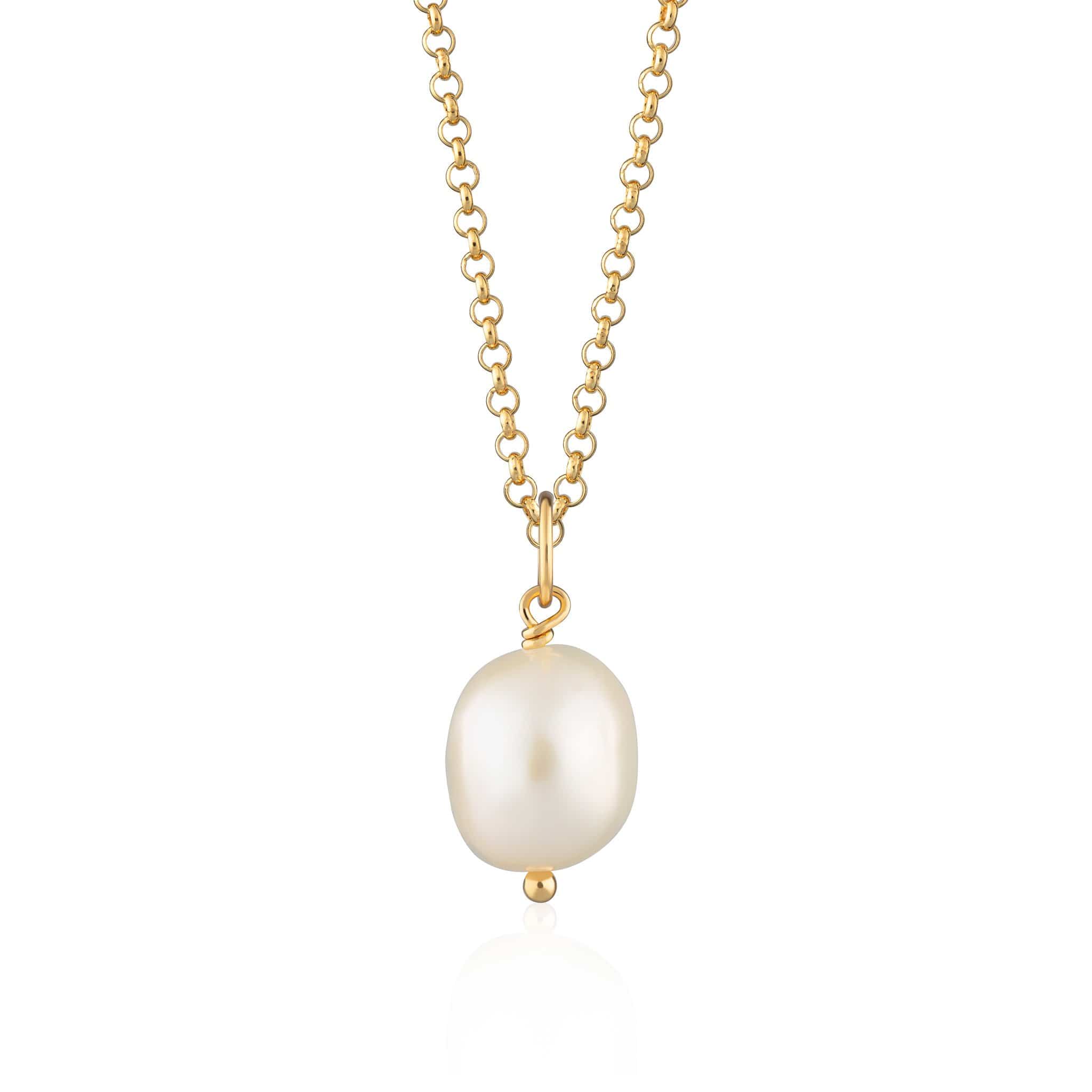 Gold Plated Baroque Pearl Necklace