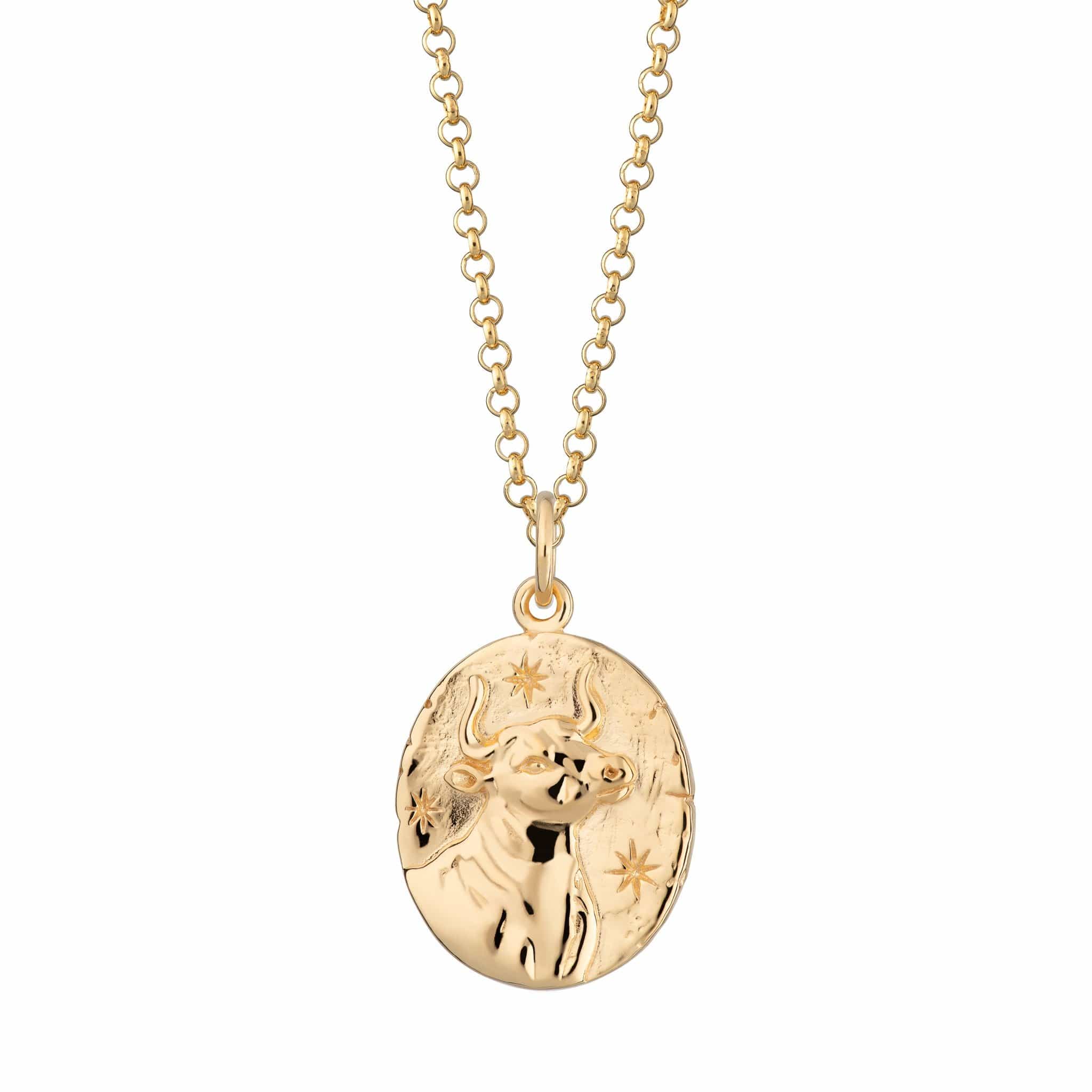 Gold Plated Taurus Zodiac Necklace