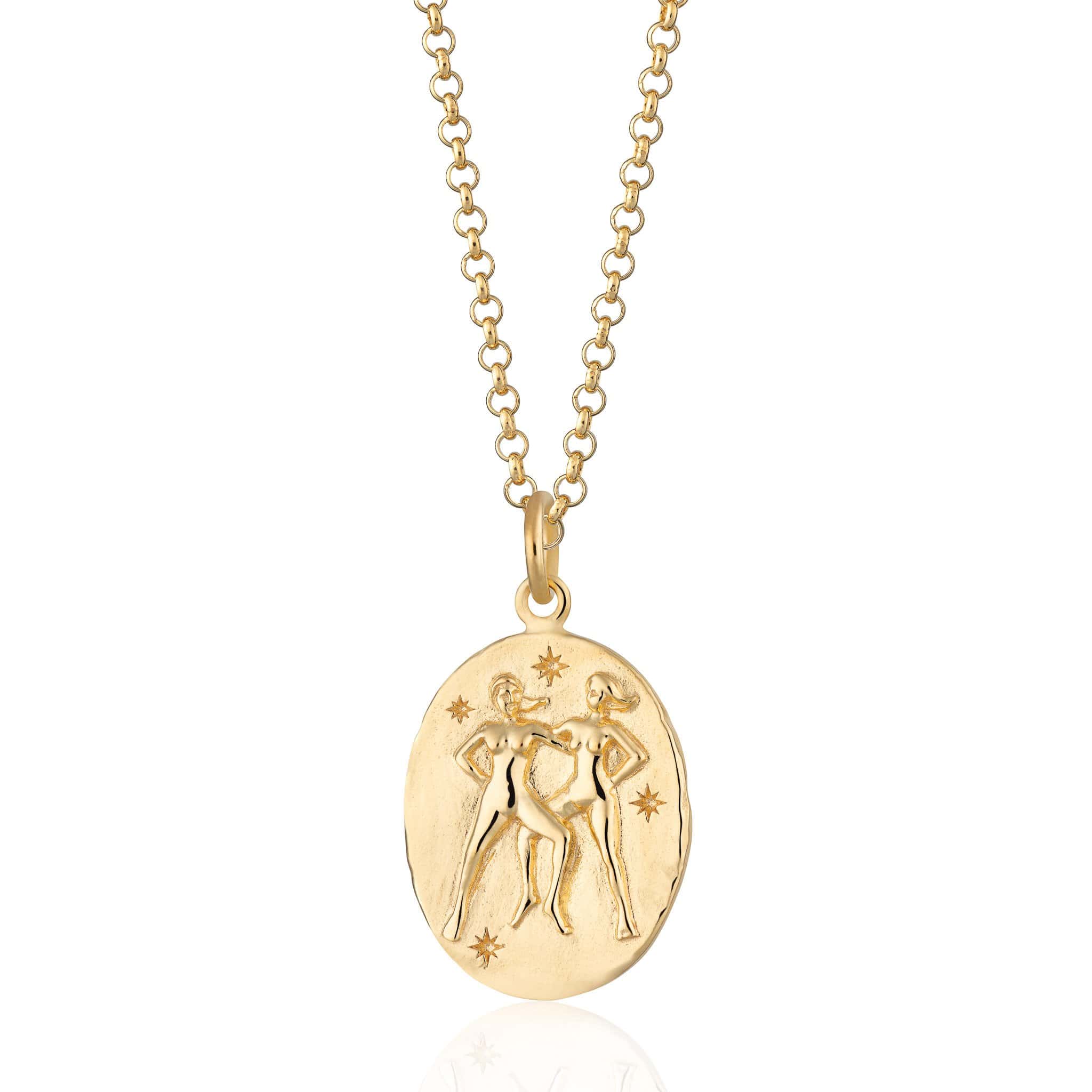 Gold Plated Gemini Zodiac Necklace