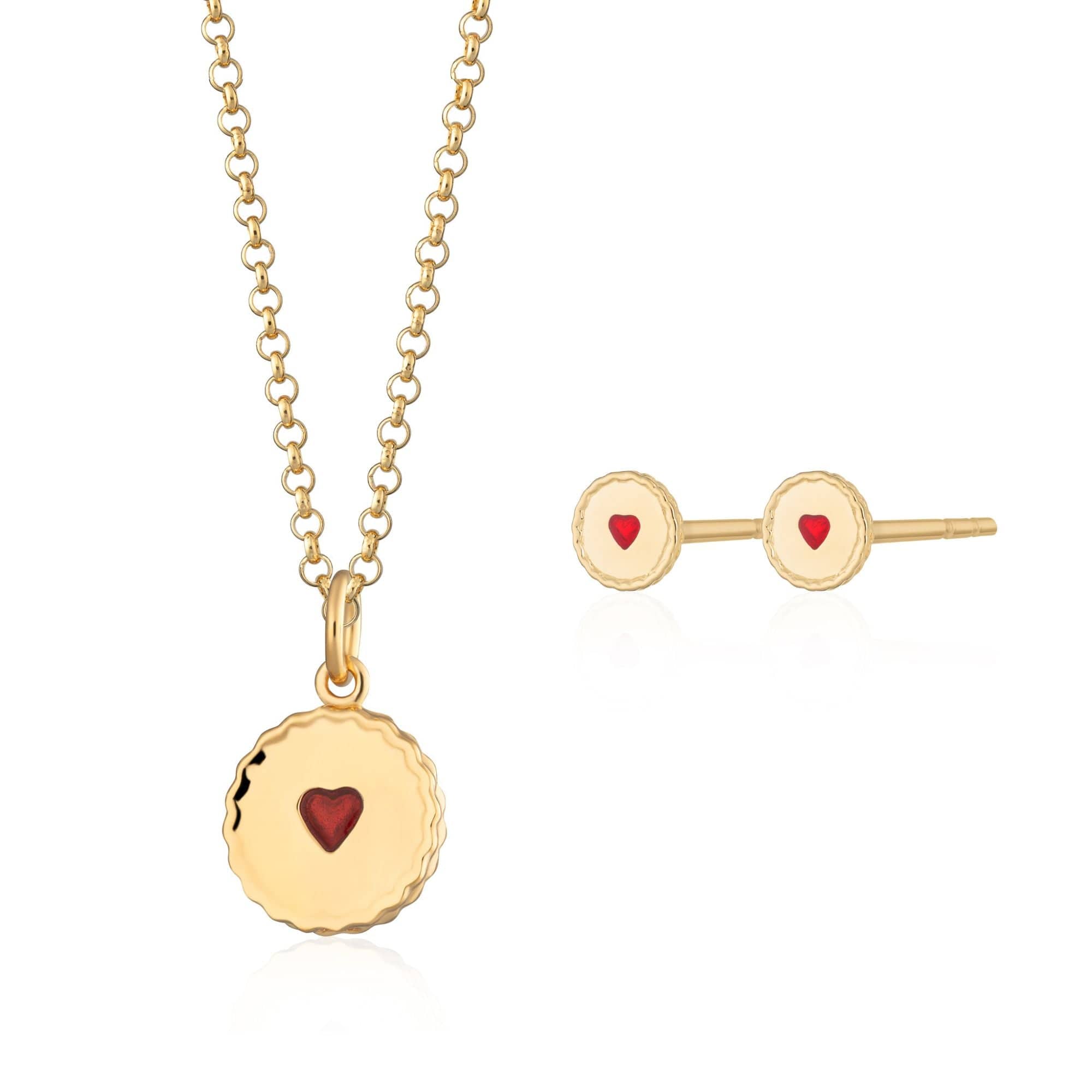 Gold Plated Jammie Dodger Jewelry Set