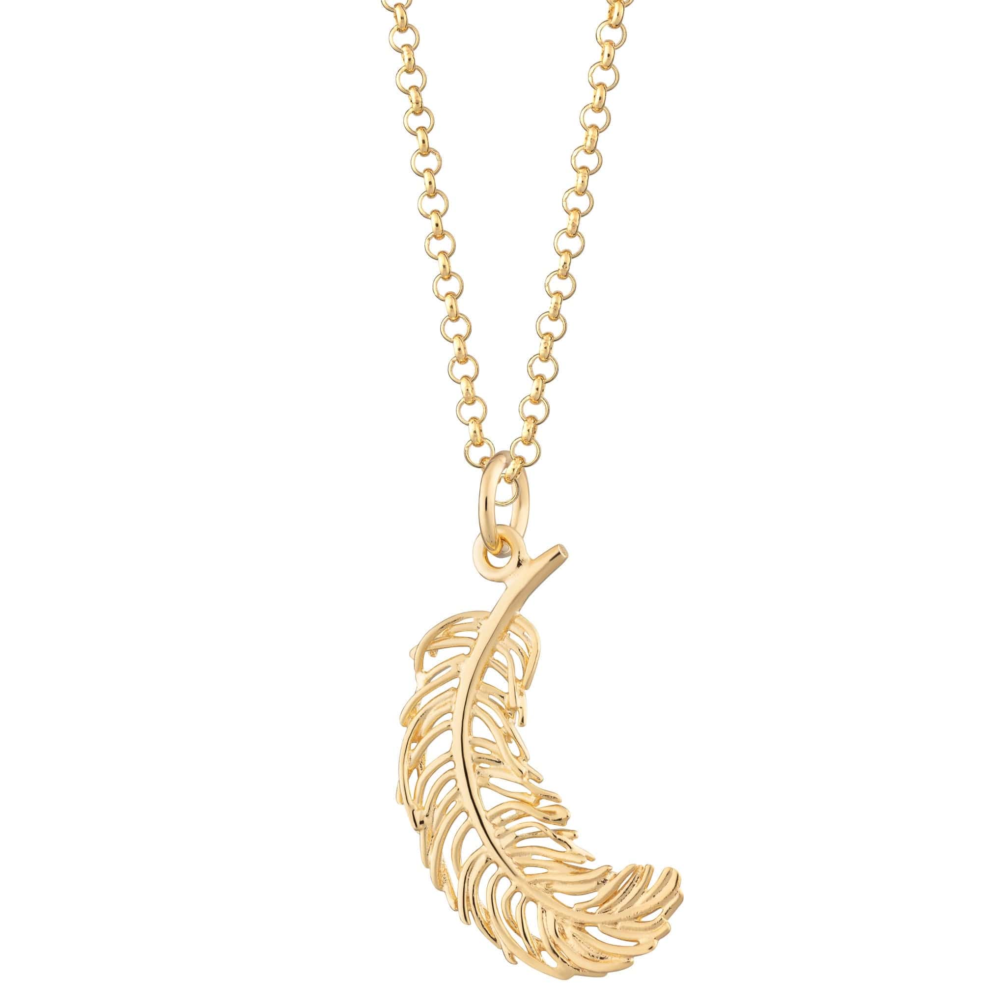 Massive Gold Plated Feather Necklace