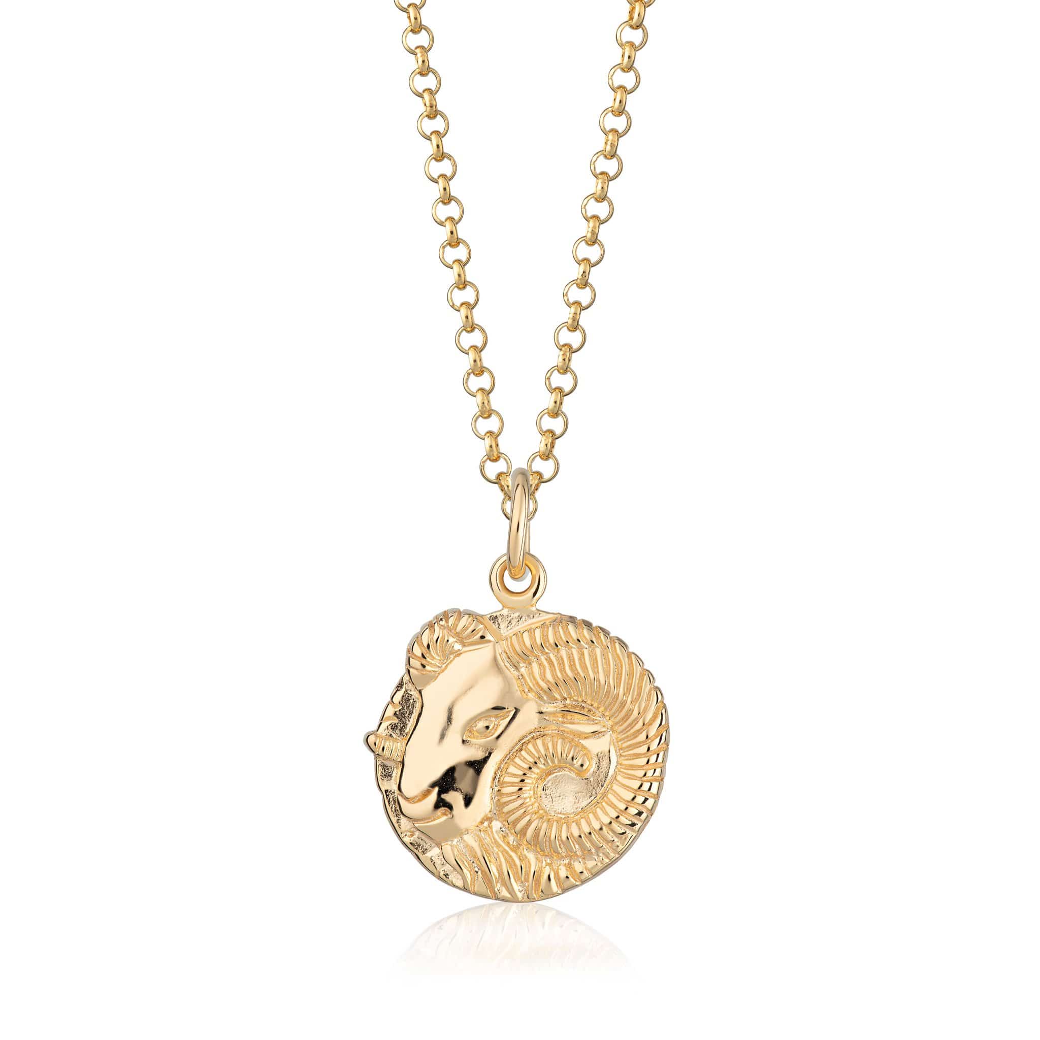 Gold Plated Aries Zodiac Necklace