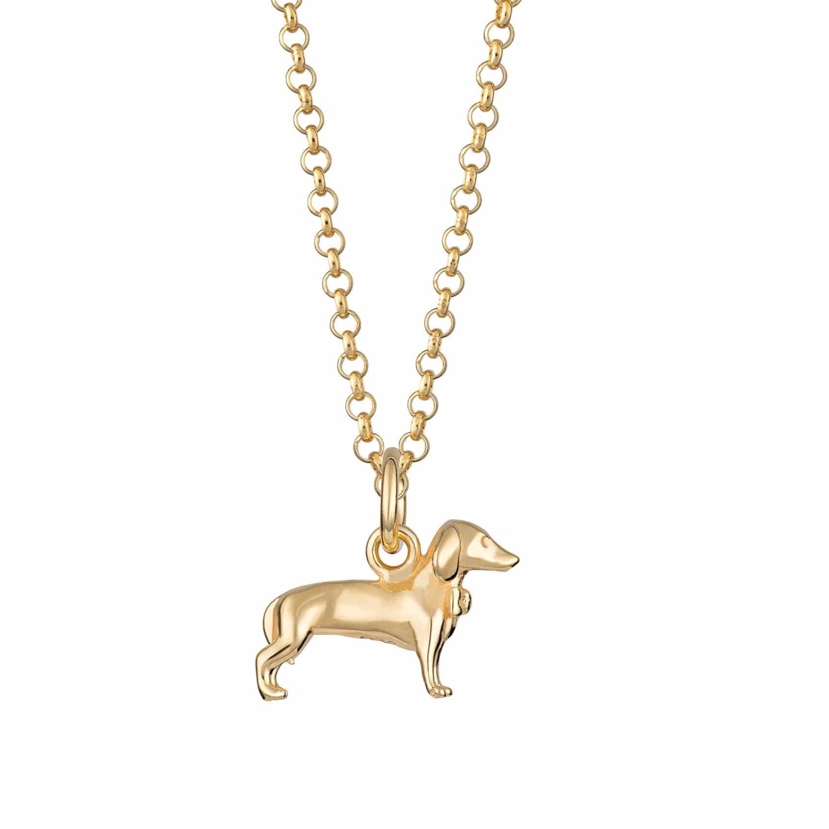 Gold Plated Sausage Canine Necklace