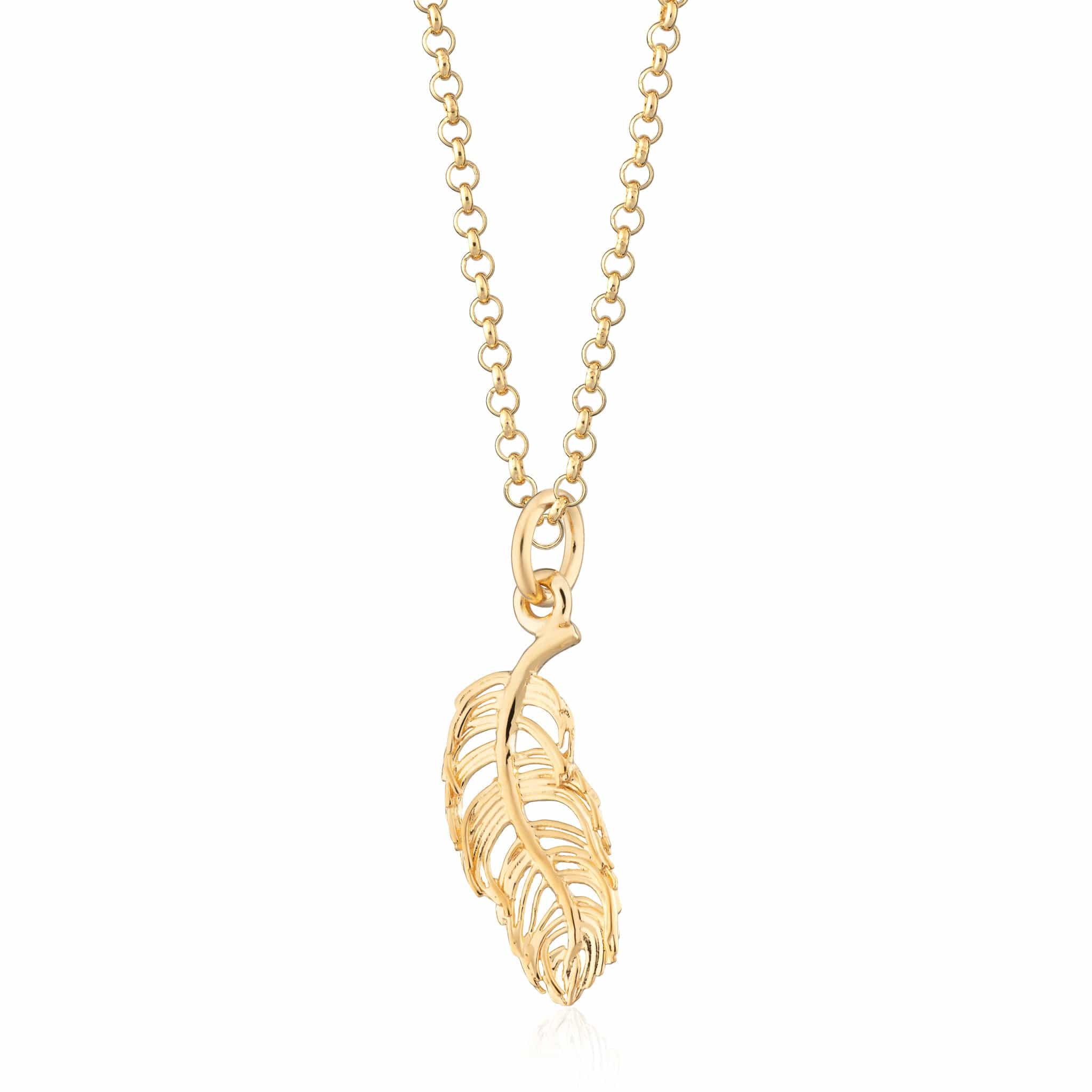 Gold Plated Feather Necklace