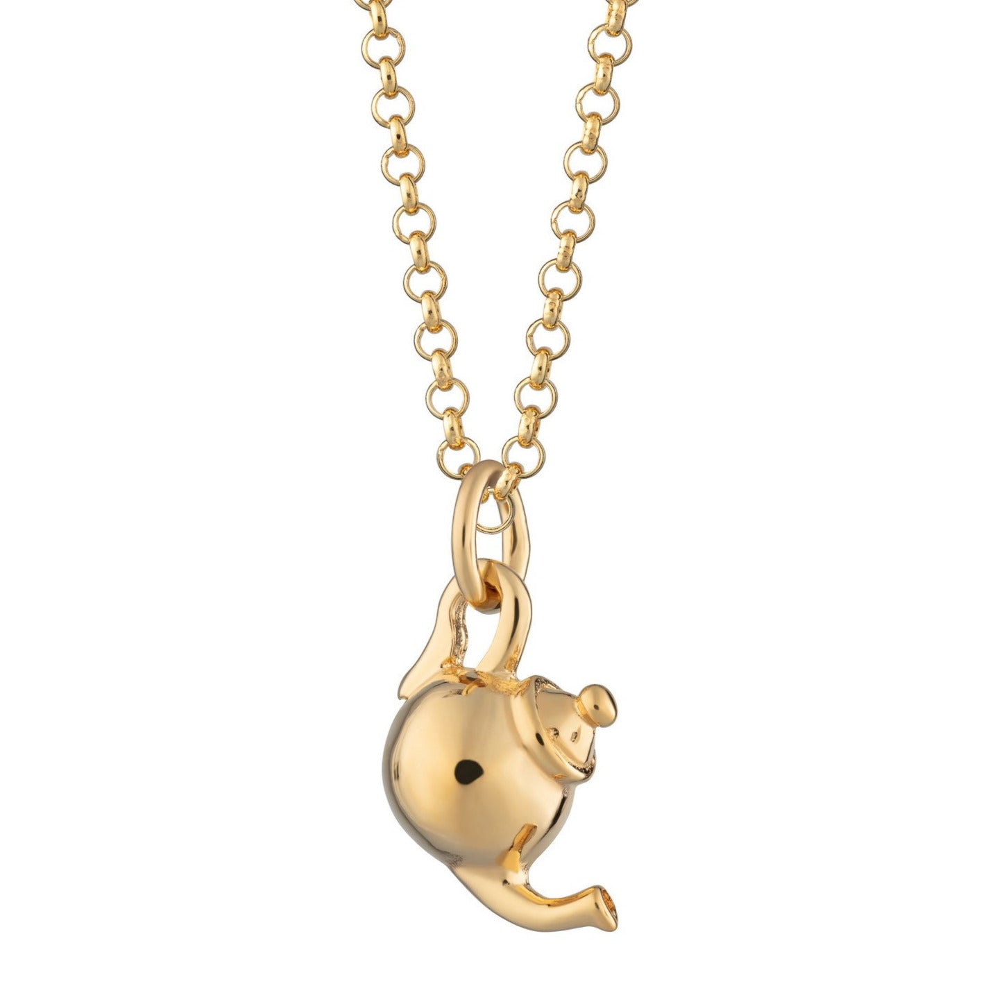 Gold Plated Teapot Necklace