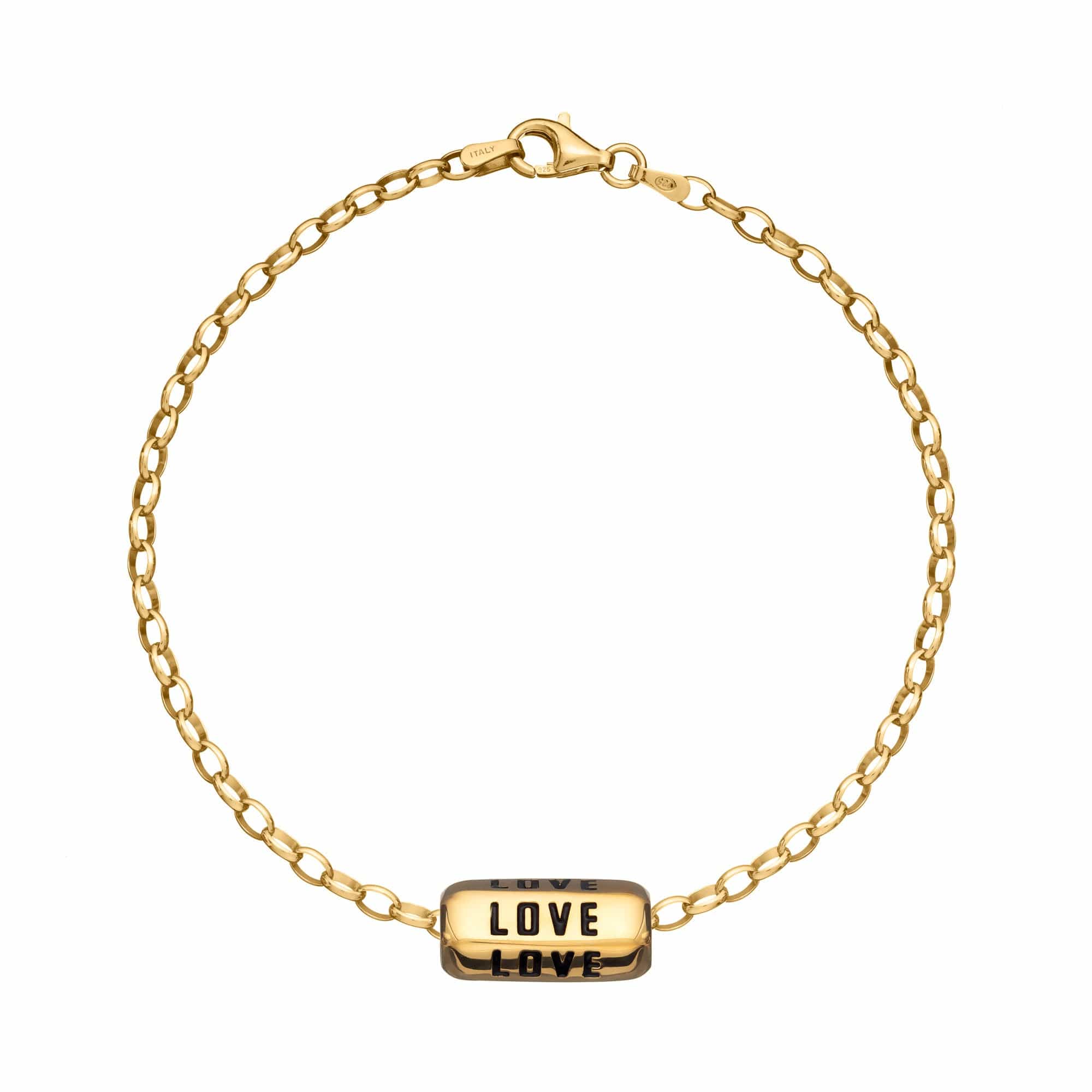 Gold Plated Love is All Round Allure Bracelet (Black)