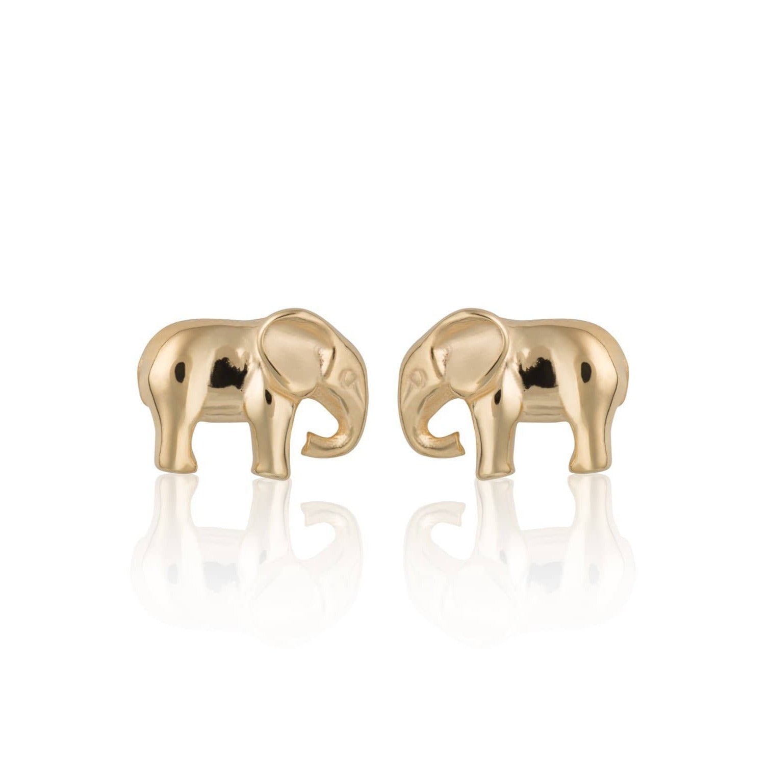 Gold Plated Elephant Stud Earrings