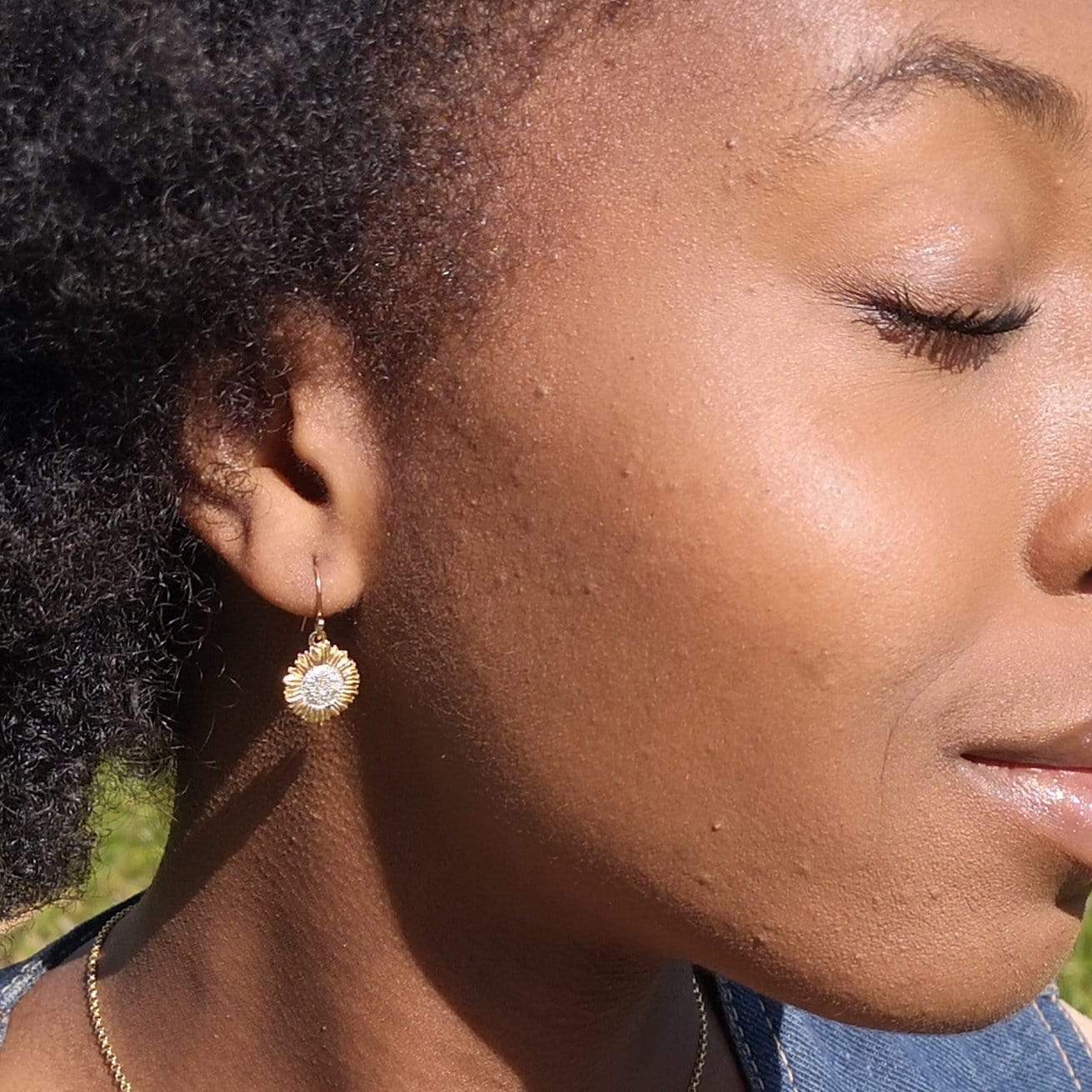 Sunflower Hook Earrings