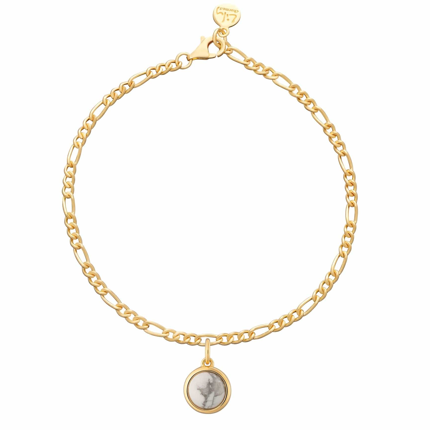Gold Plated Therapeutic Stone Figaro Allure Bracelet