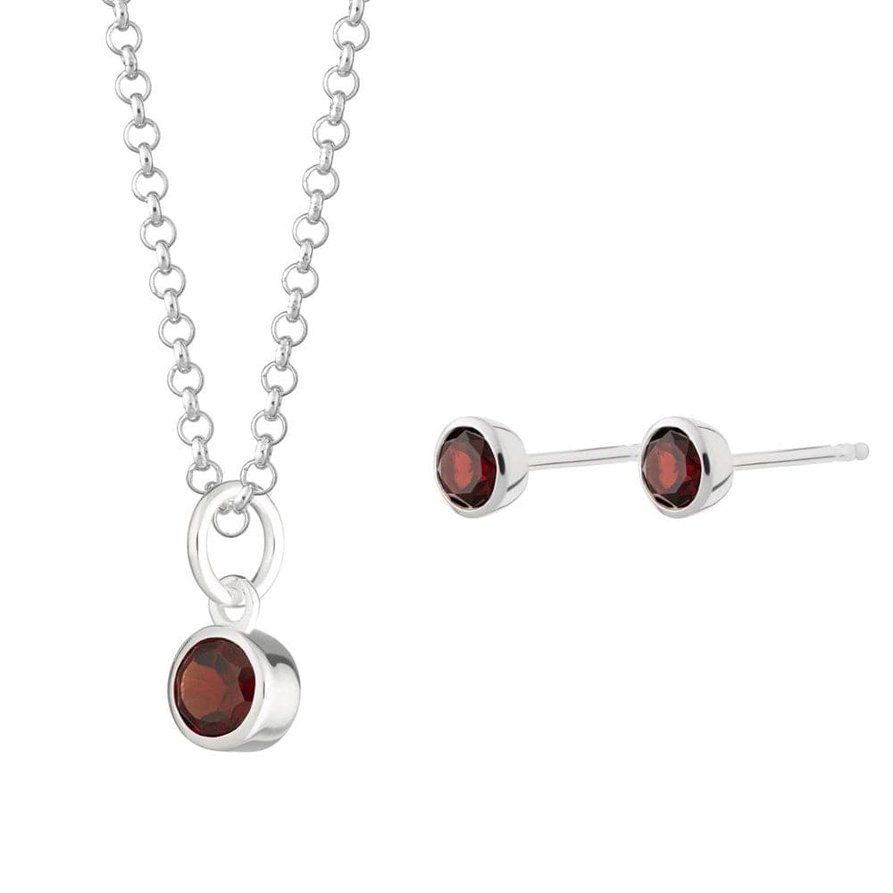 January Birthstone Jewelry Set (Garnet)