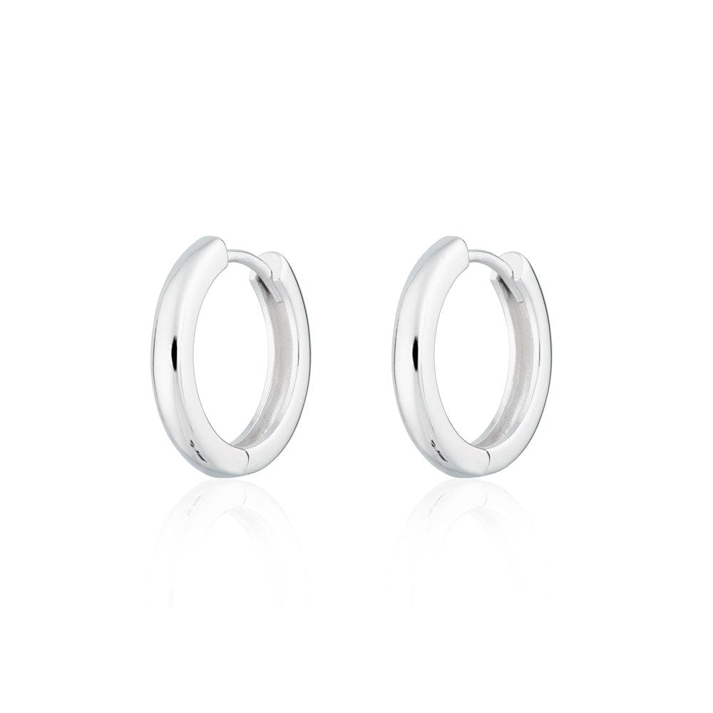Silver Massive Huggie Hoop Earrings