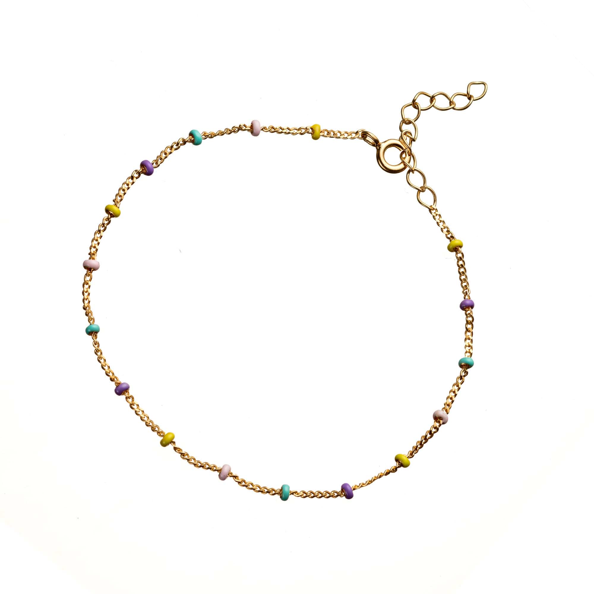 Gold Plated Rainbow Satellite tv for pc Chain Bracelet