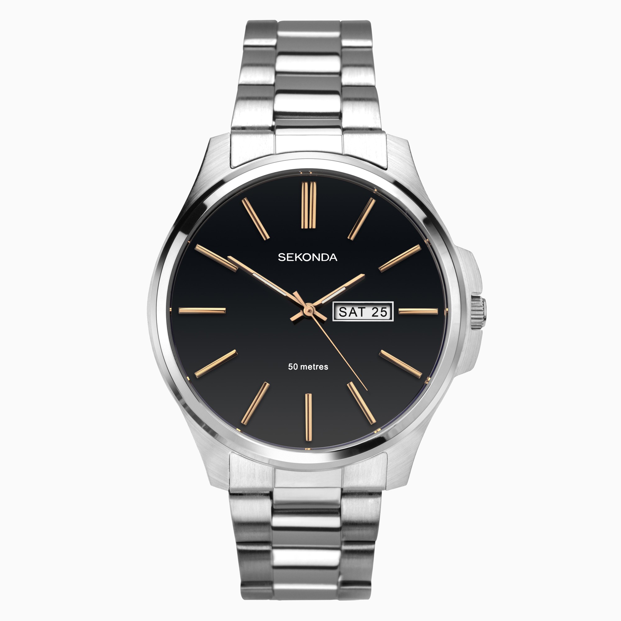 Sekonda Sekonda Classic Men’s Watch | Silver Case & Stainless Steel Bracelet with Black Dial | 1097
