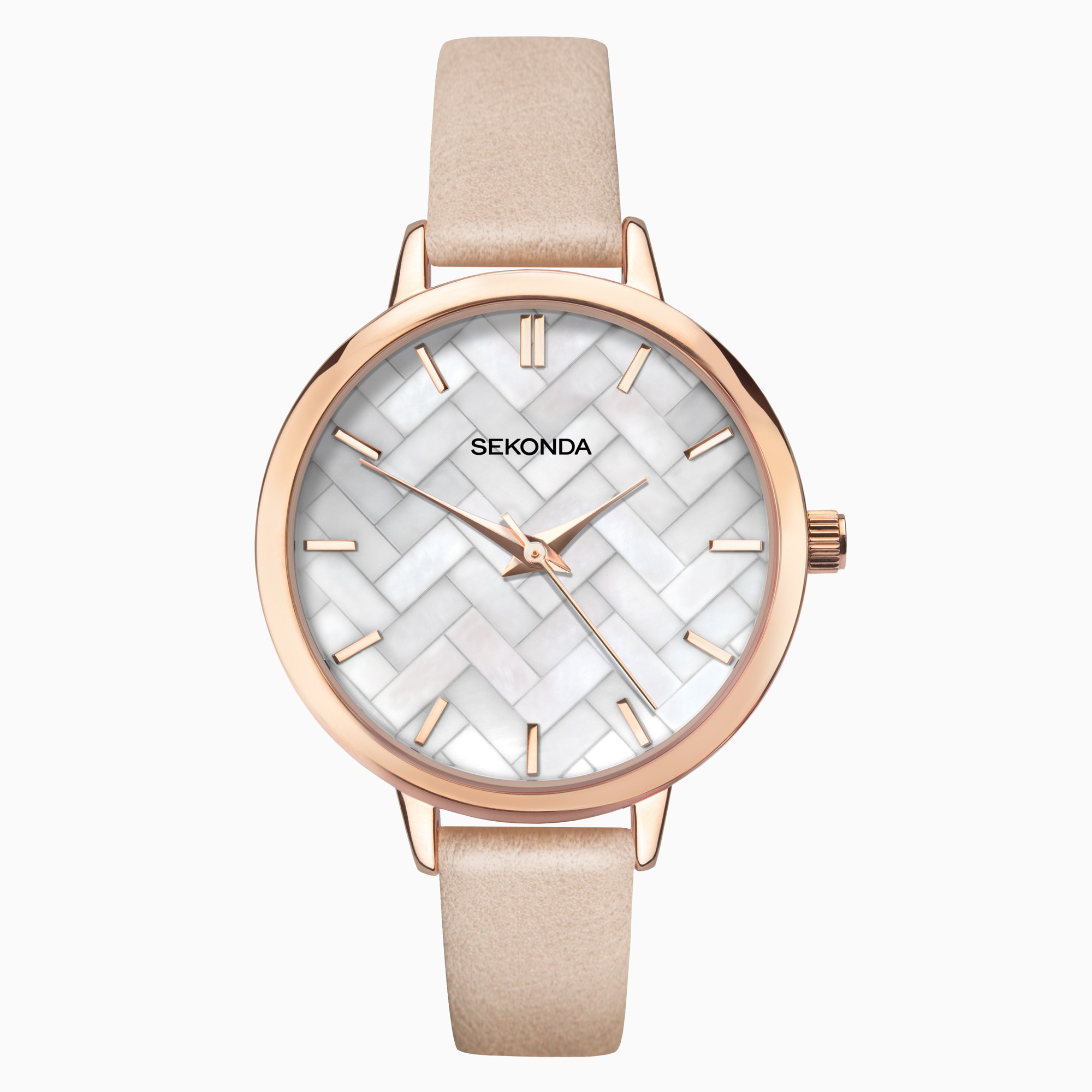 Sekonda Sekonda Ladies Watch | Rose Gold Case & PU Strap with White Dial | 2826
