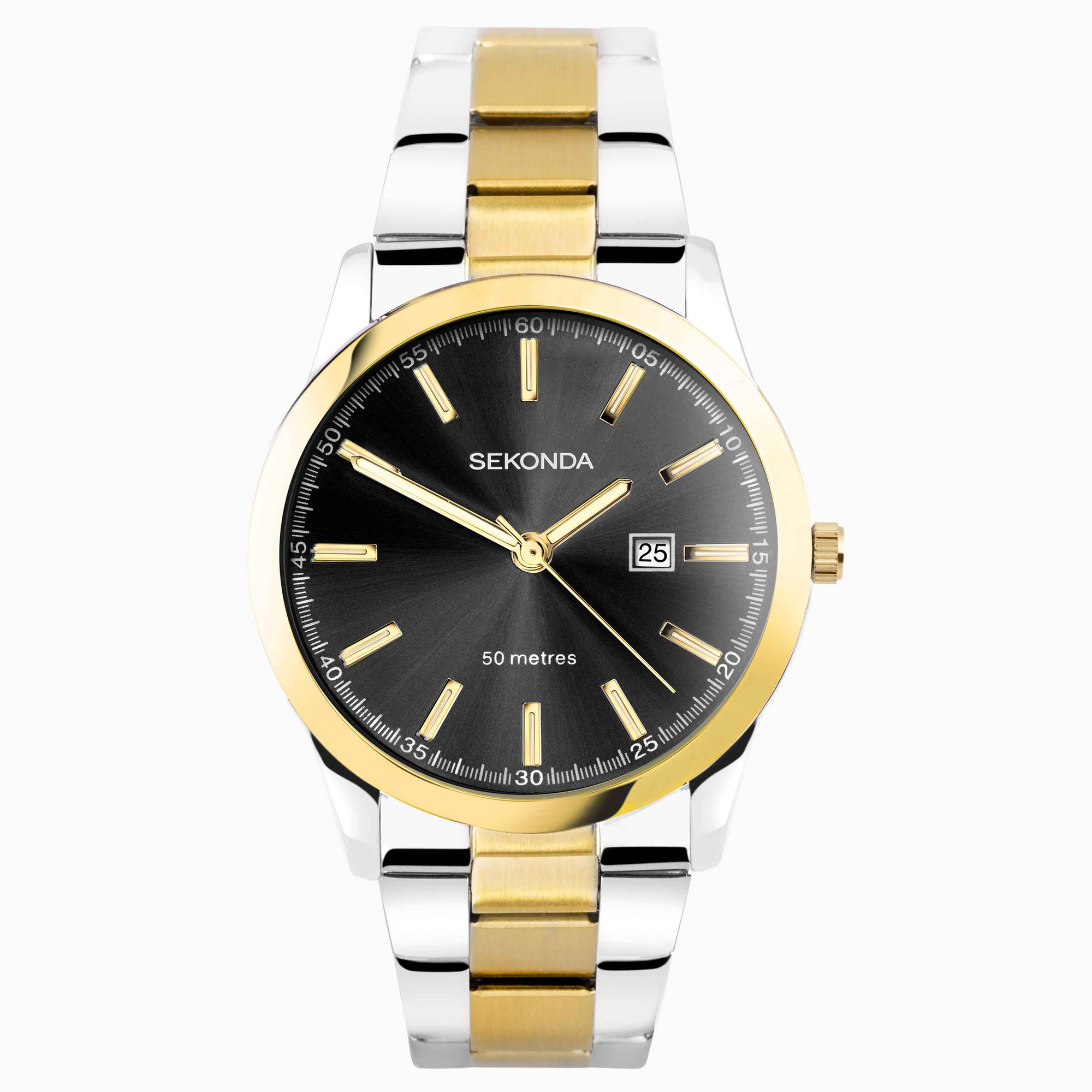 Sekonda Sekonda Taylor Men’s Watch | Two Tone Case & Stainless Steel Bracelet with Black Dial | 30049