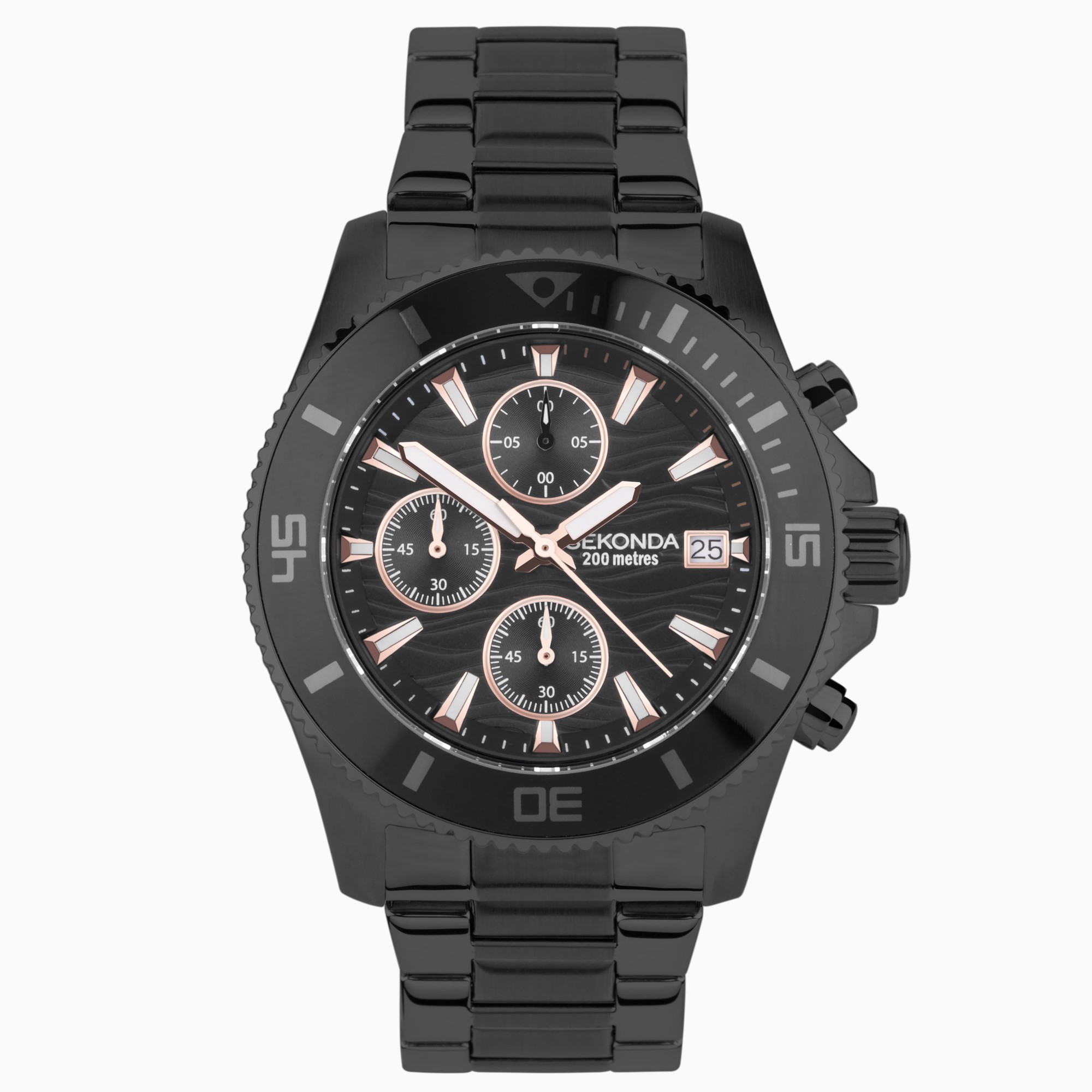 Sekonda Sekonda Pacific Wave Chronograph Men’s Watch | Black Stainless Steel Case & Bracelet with Black Dial | 30117
