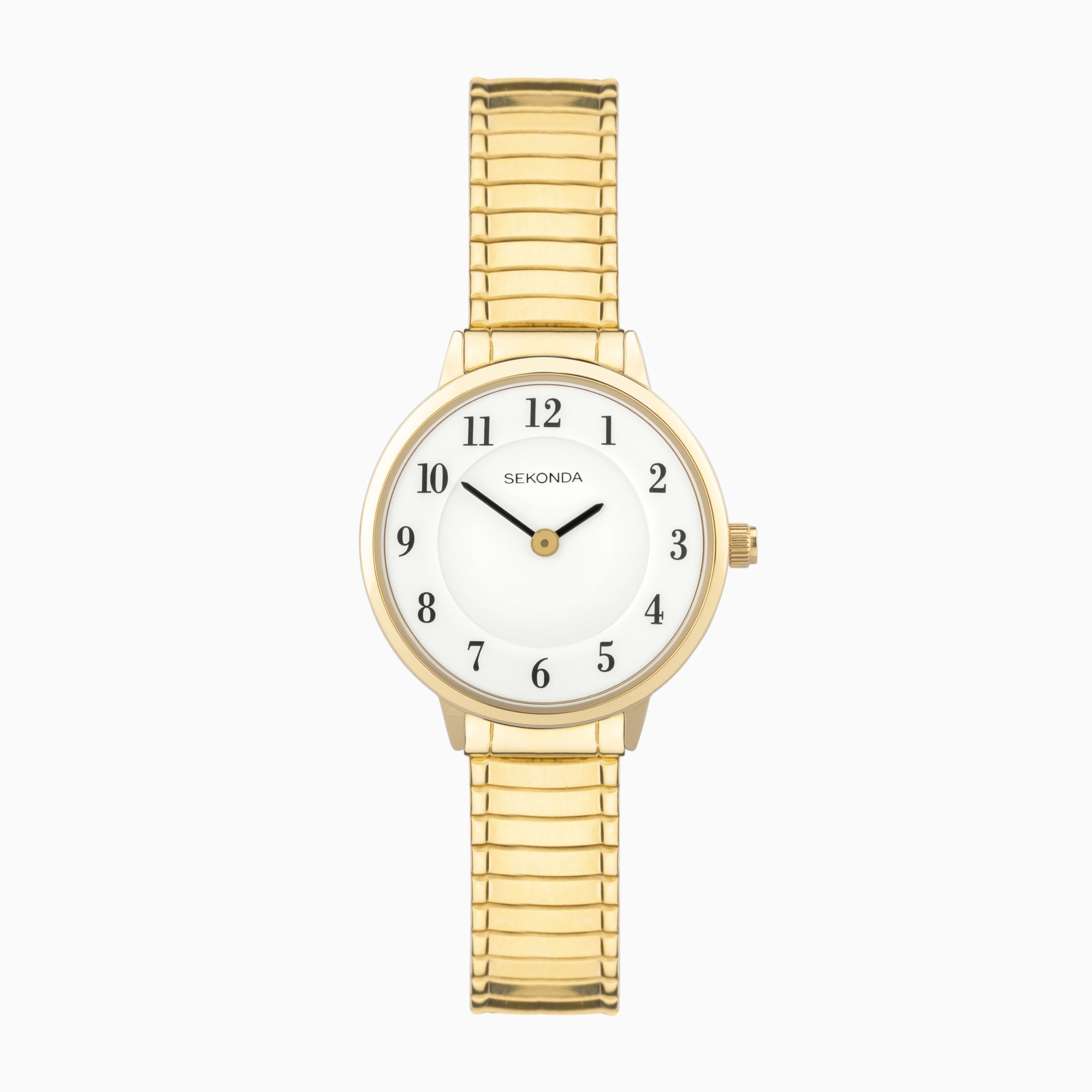 Sekonda Sekonda Easy Reader Ladies Watch | Gold Brass Case & Stainless Steel Expander Bracelet with White Dial | 30132