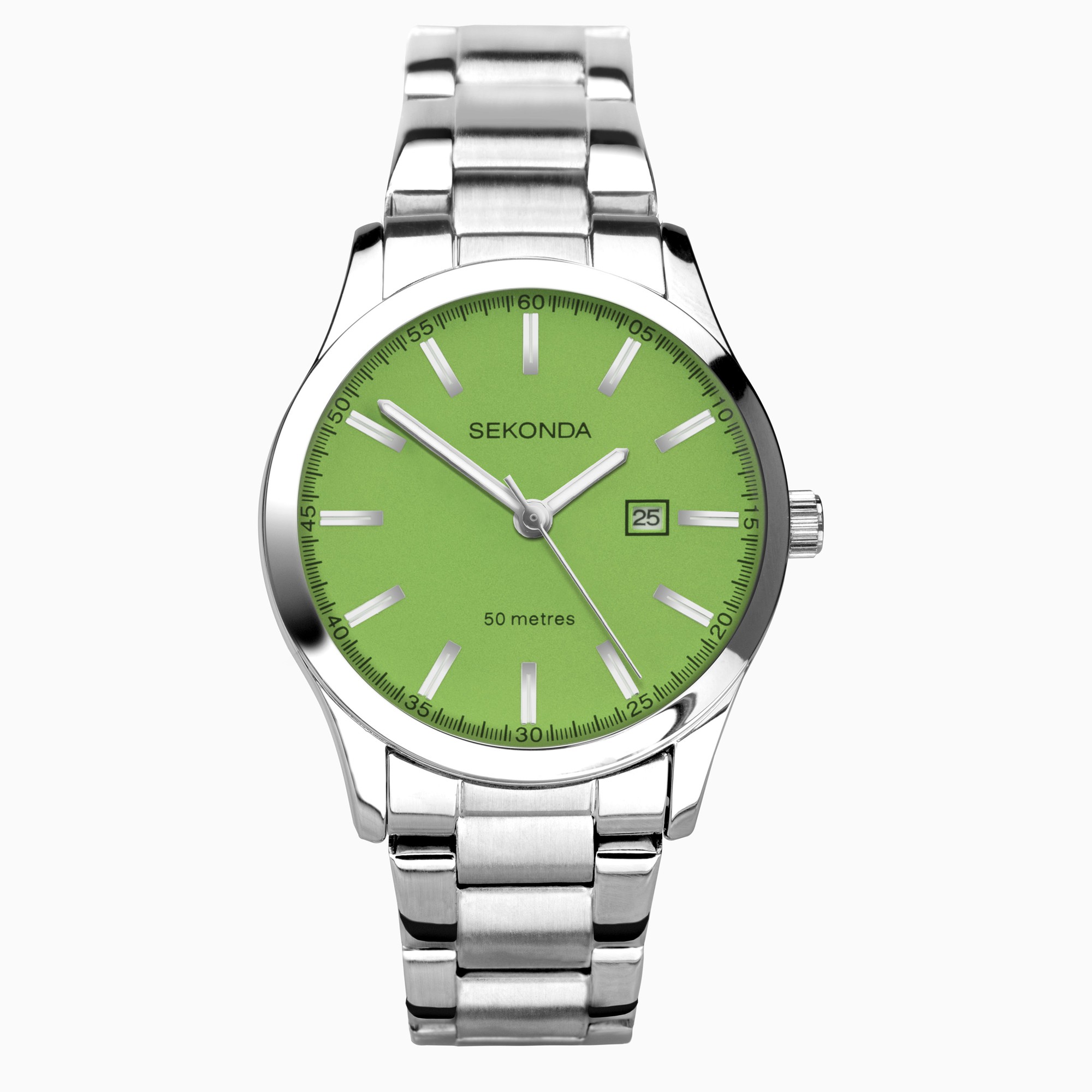 Sekonda Sekonda Taylor Ladies Neon Watch | Silver Alloy Case & Stainless Steel Bracelet with Neon Green Dial | 40615