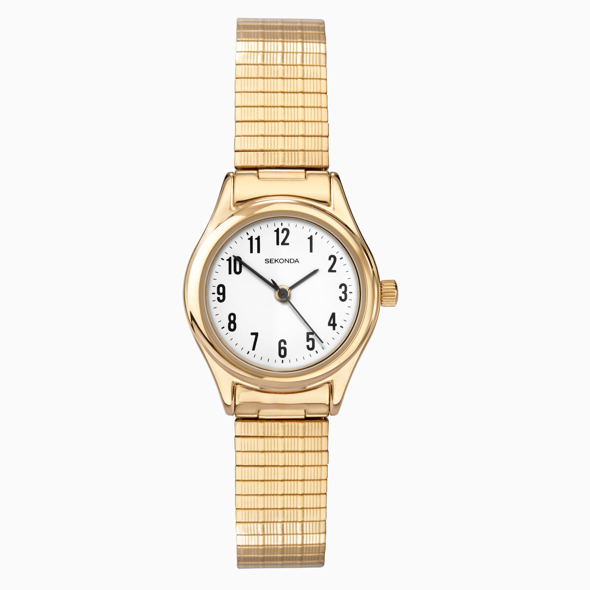 Sekonda Sekonda Easy Reader Ladies Watch | Gold Case & Stainless Steel Expander with White Dial | 4602