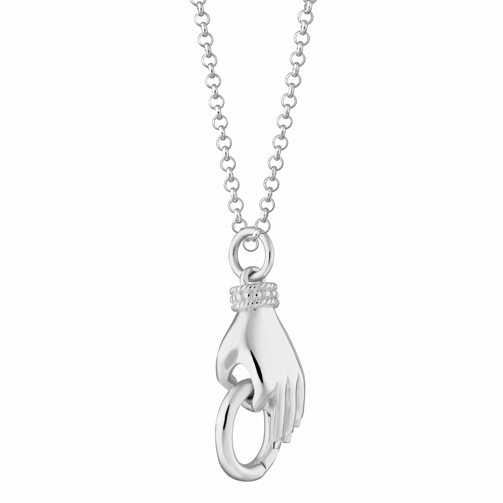 Silver Antique Hand Appeal Collector Necklace