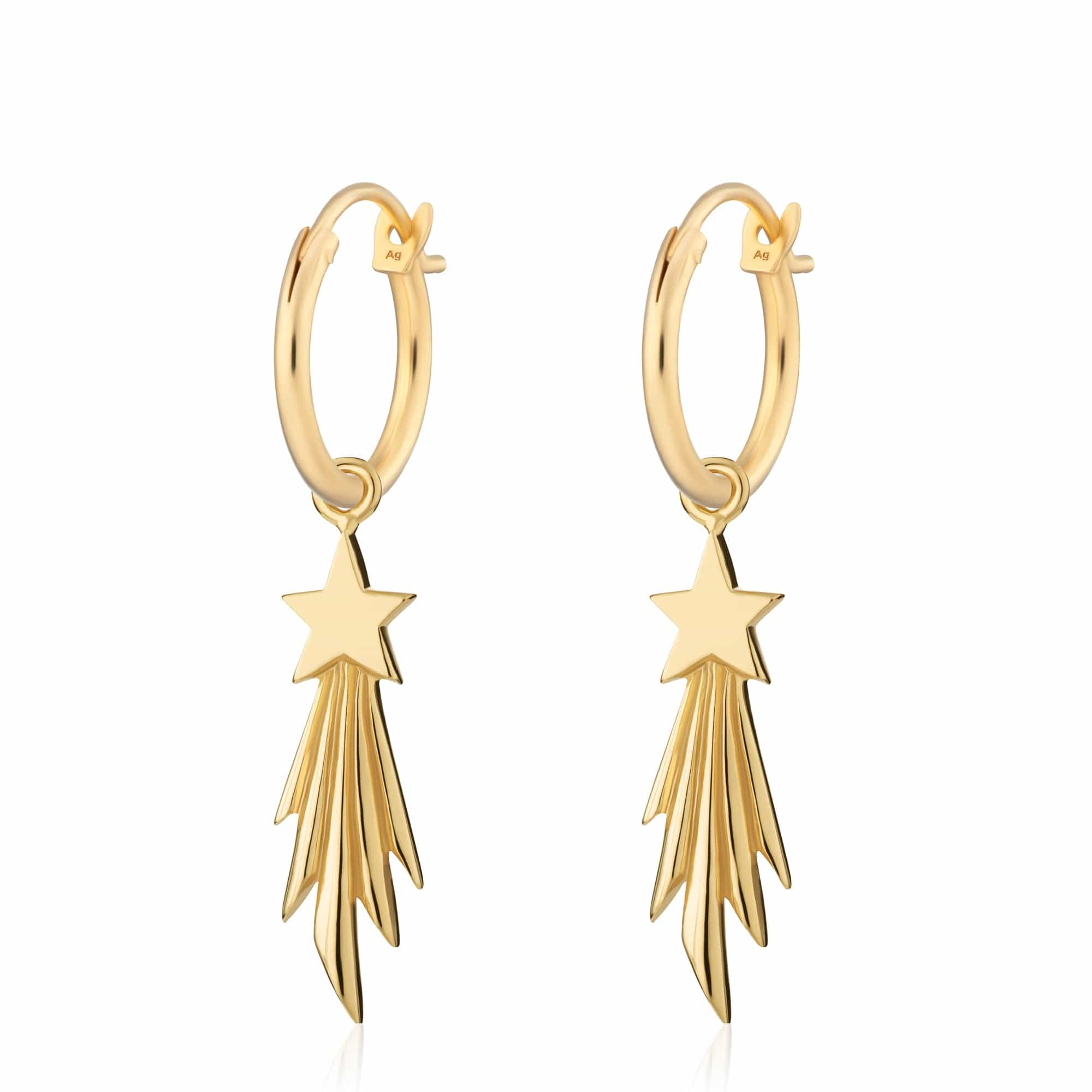 Gold Plated Taking pictures Big name Attraction Hoop Earrings