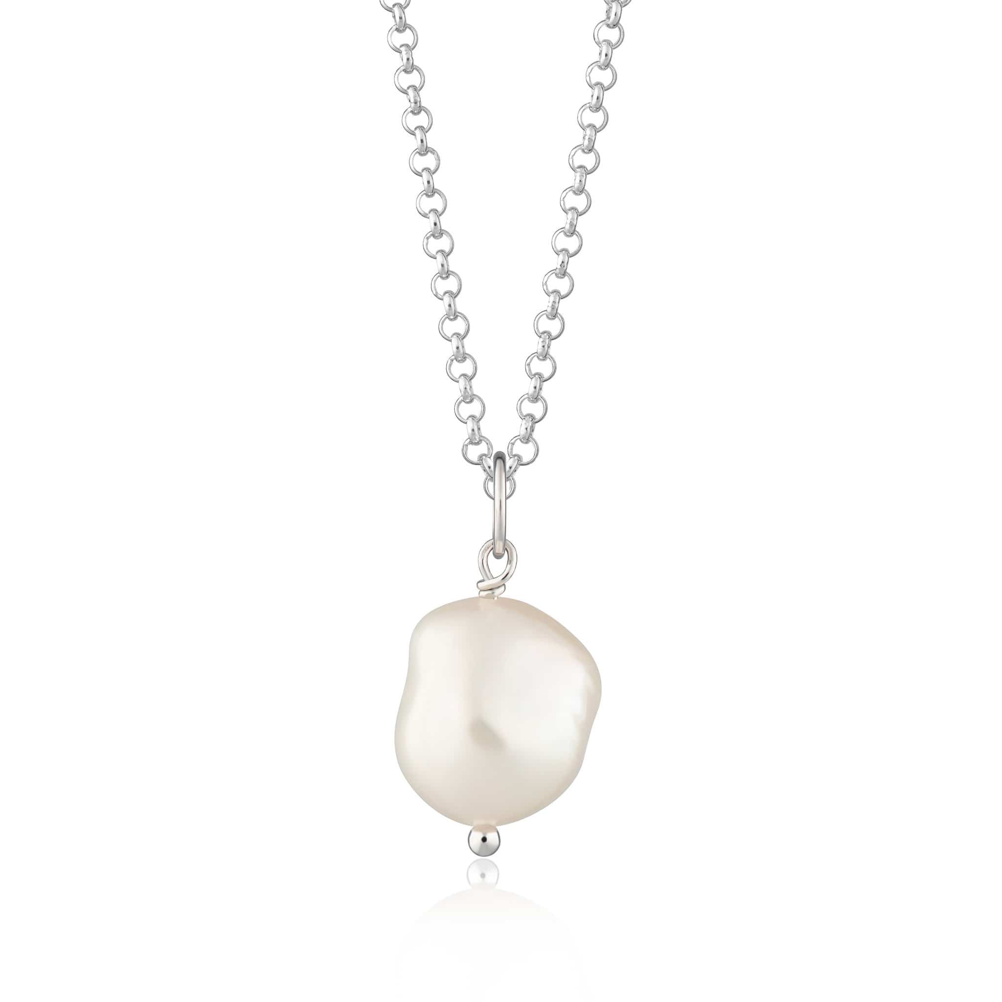 Silver Baroque Pearl Necklace