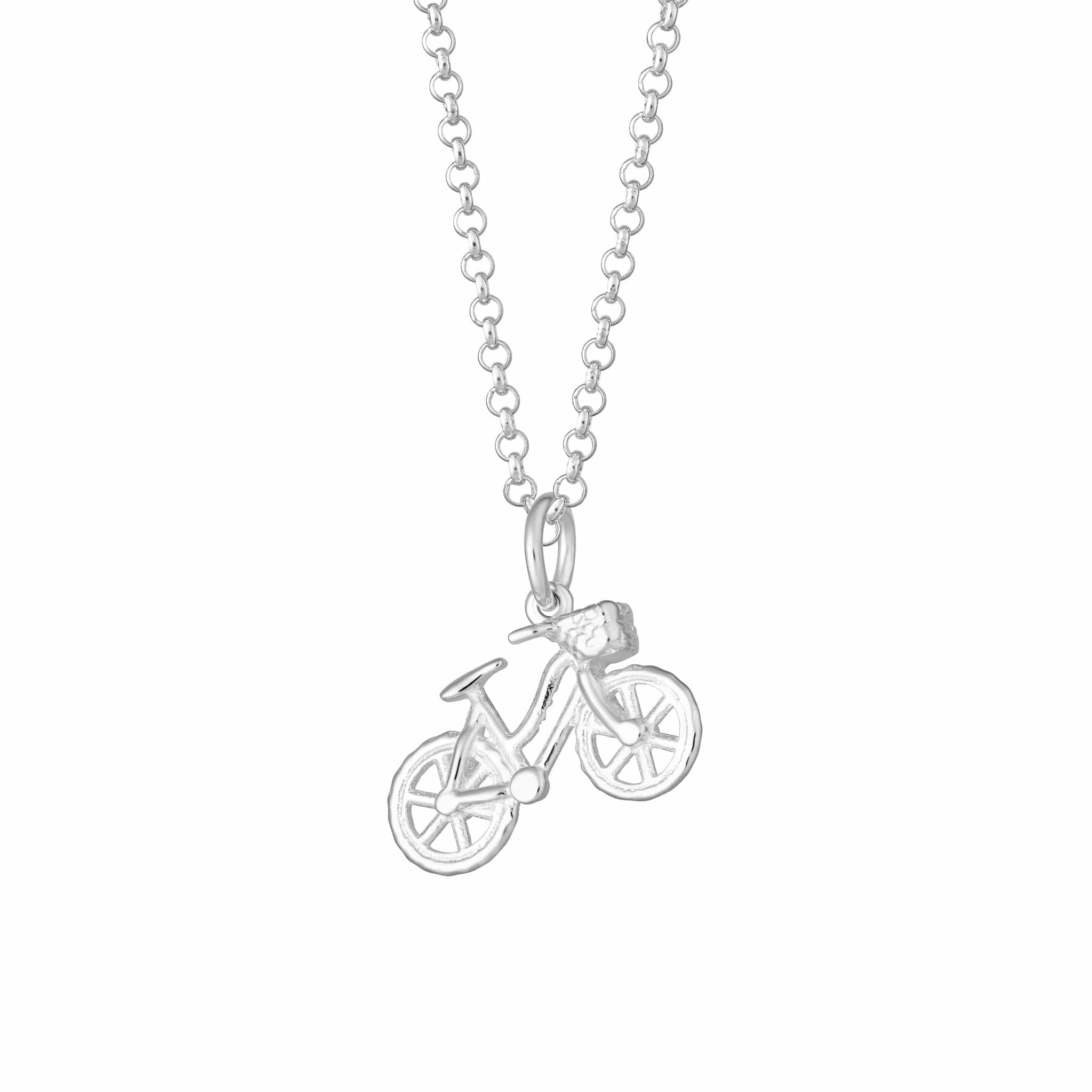 Silver Bicycle Necklace