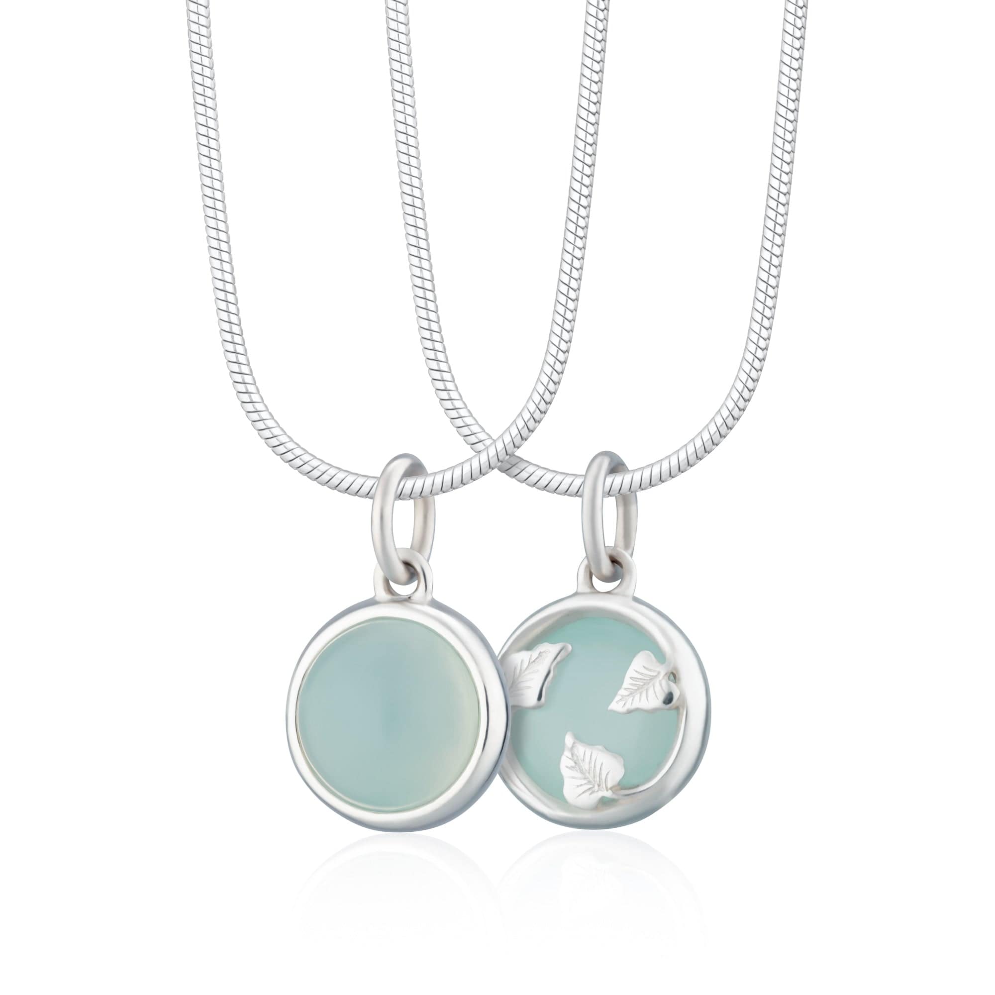 Silver Blue Agate Therapeutic Stone Necklace (Self assurance)