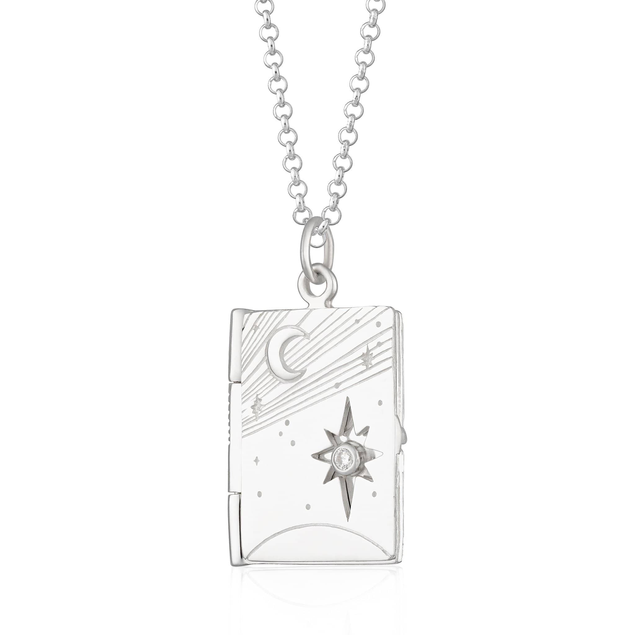 Silver Celestial Locket Necklace