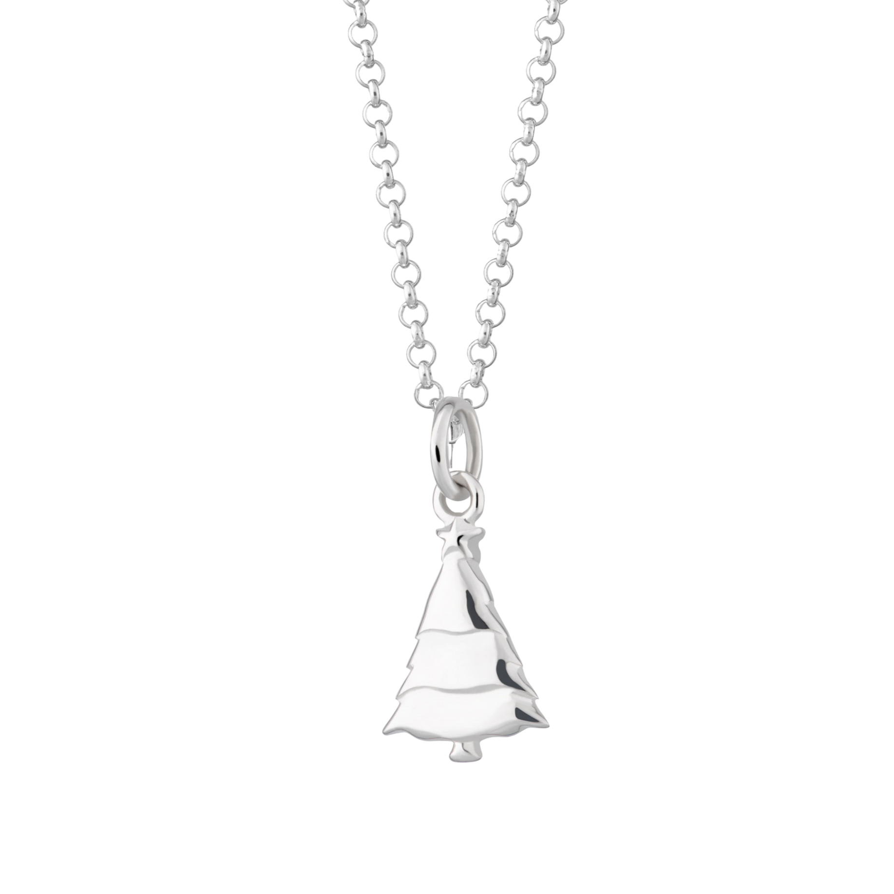 Silver Christmas Tree Necklace