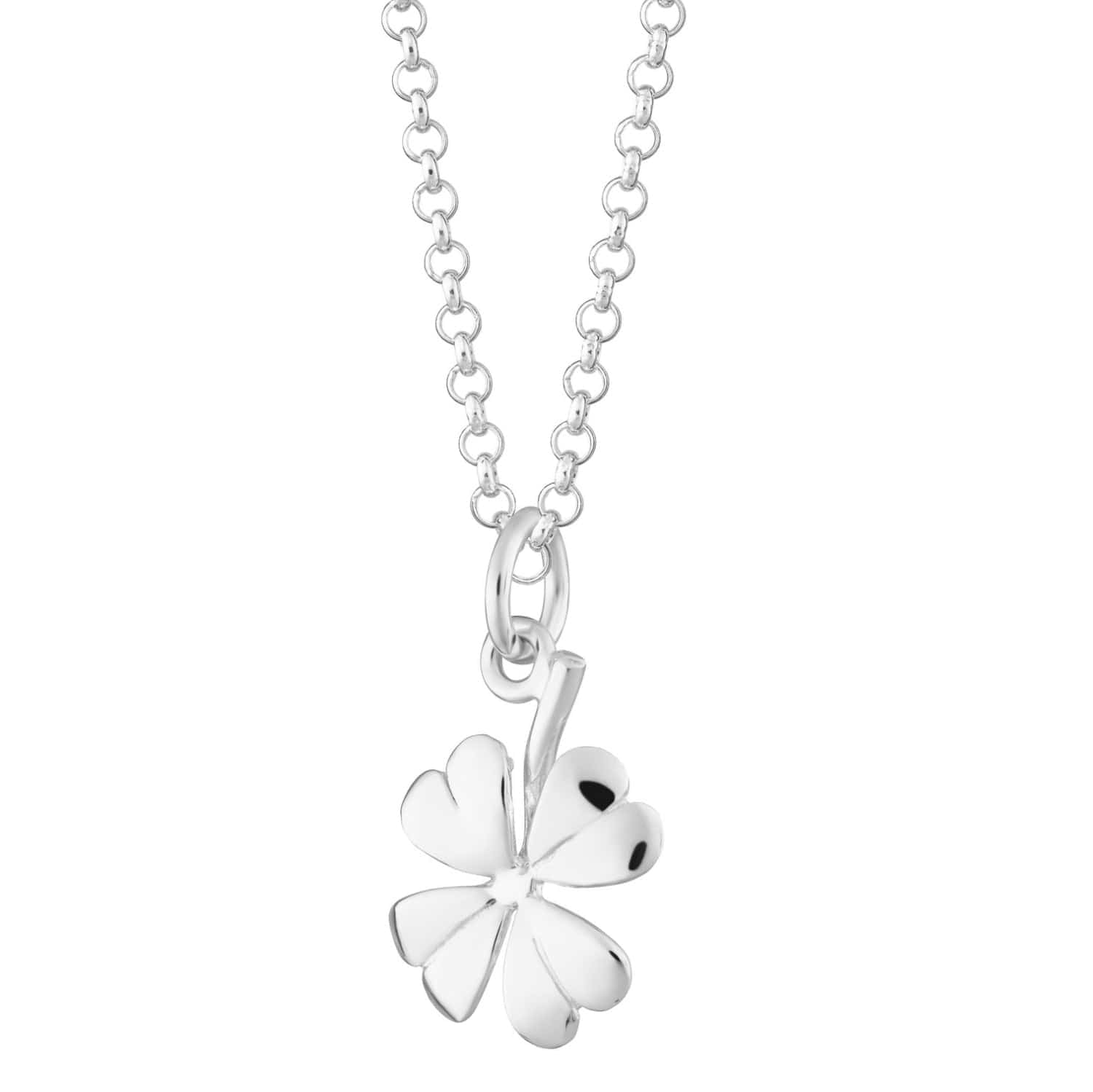 Silver 4 Leaf Clover Necklace