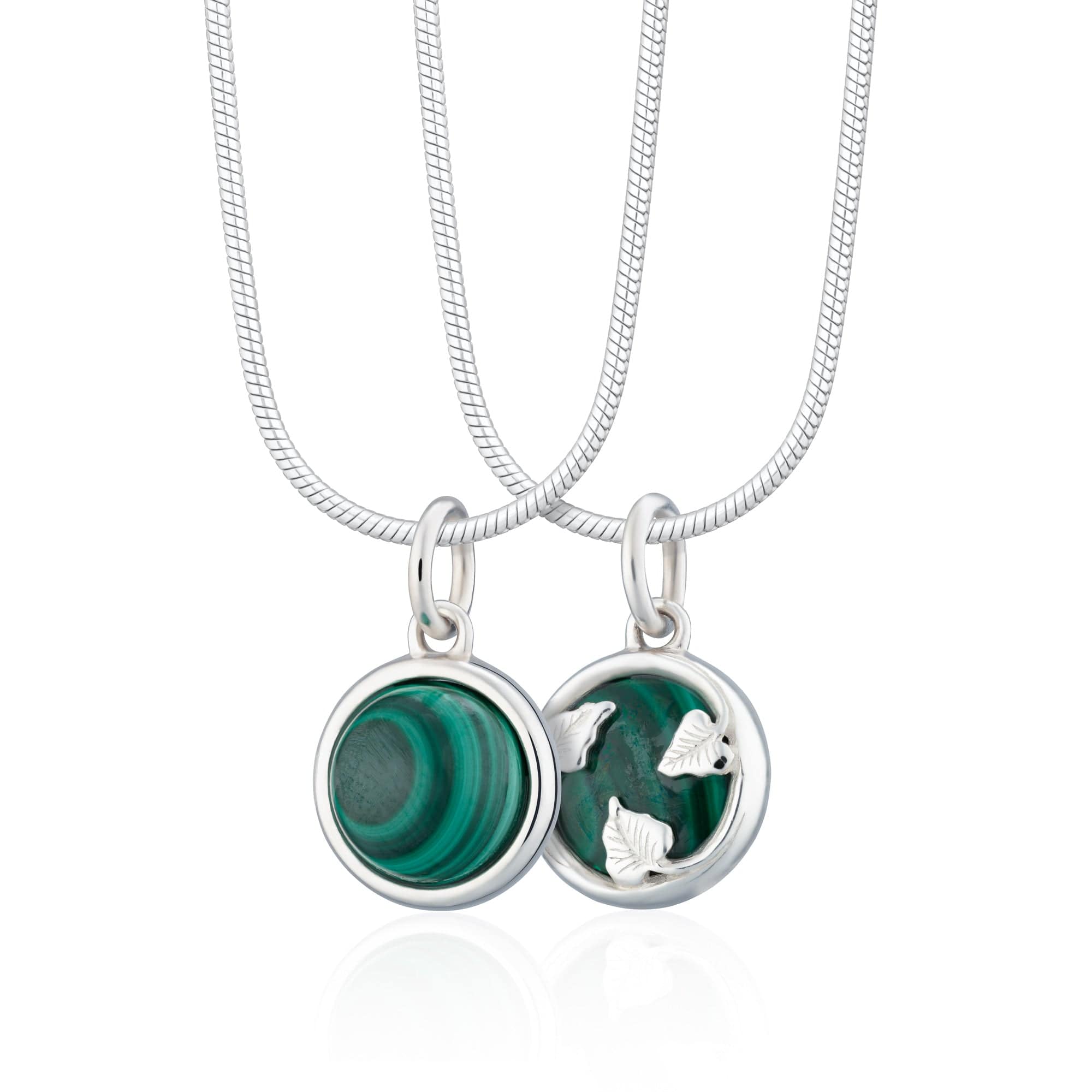 Silver Malachite Therapeutic Stone Necklace (Therapeutic)