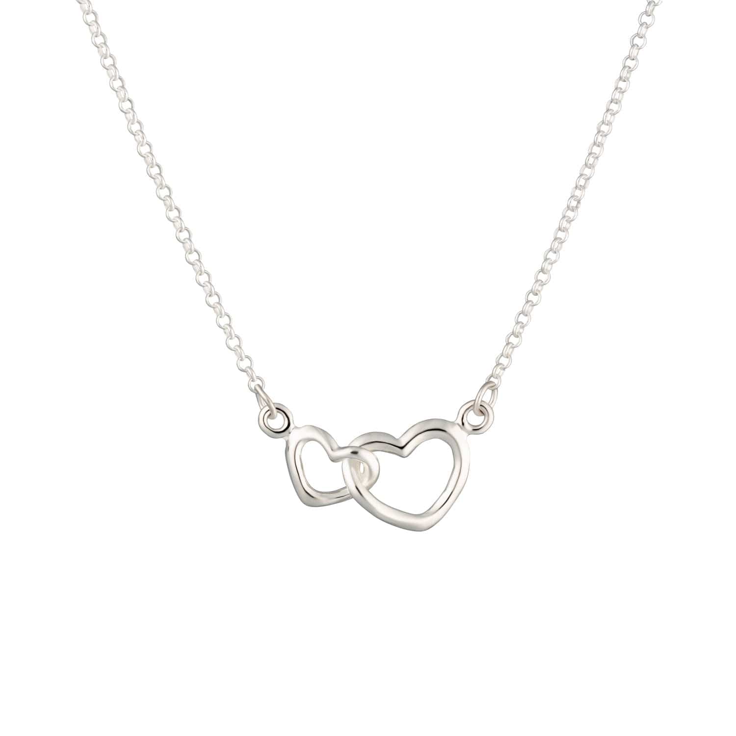 Sterling Silver Related Hearts Necklace