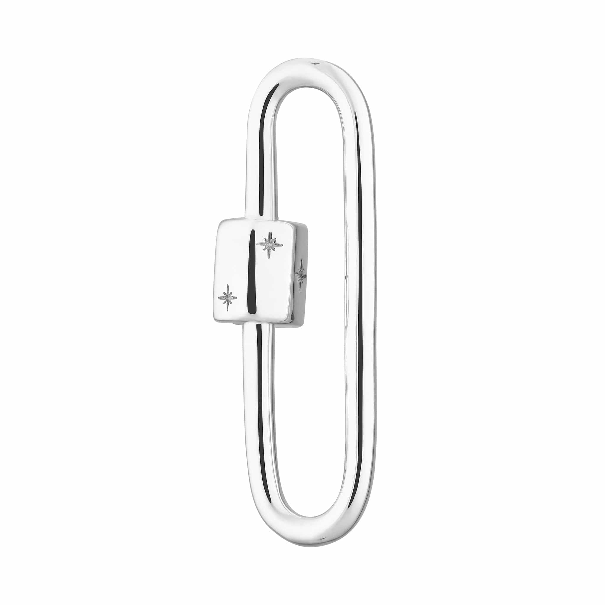 Silver Lengthy Hyperlink Carabiner Attraction Lock