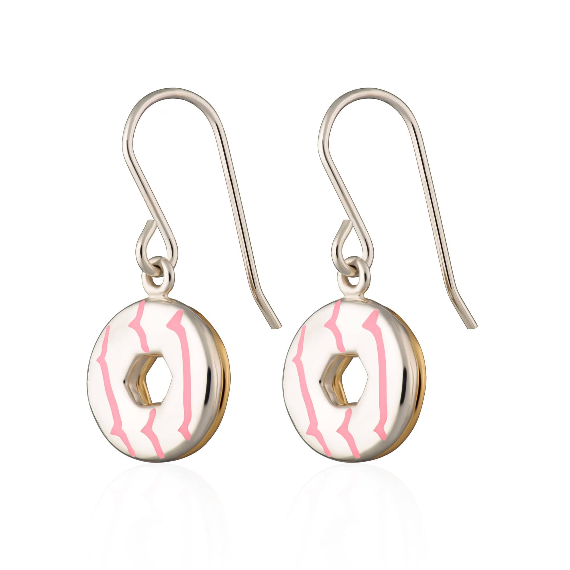 Silver Birthday party Ring Hook Earrings
