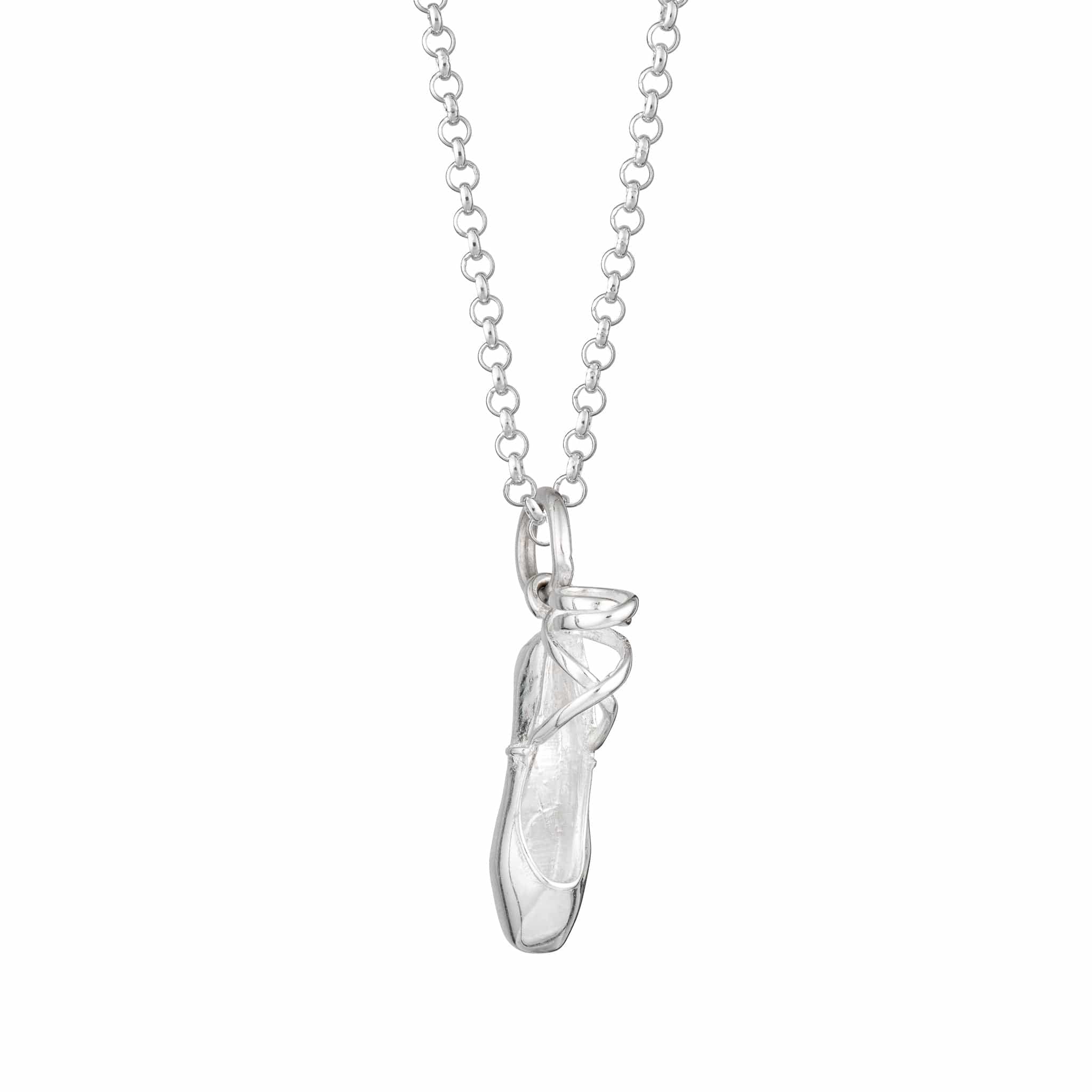 Silver Pointe Ballet Shoe Necklace