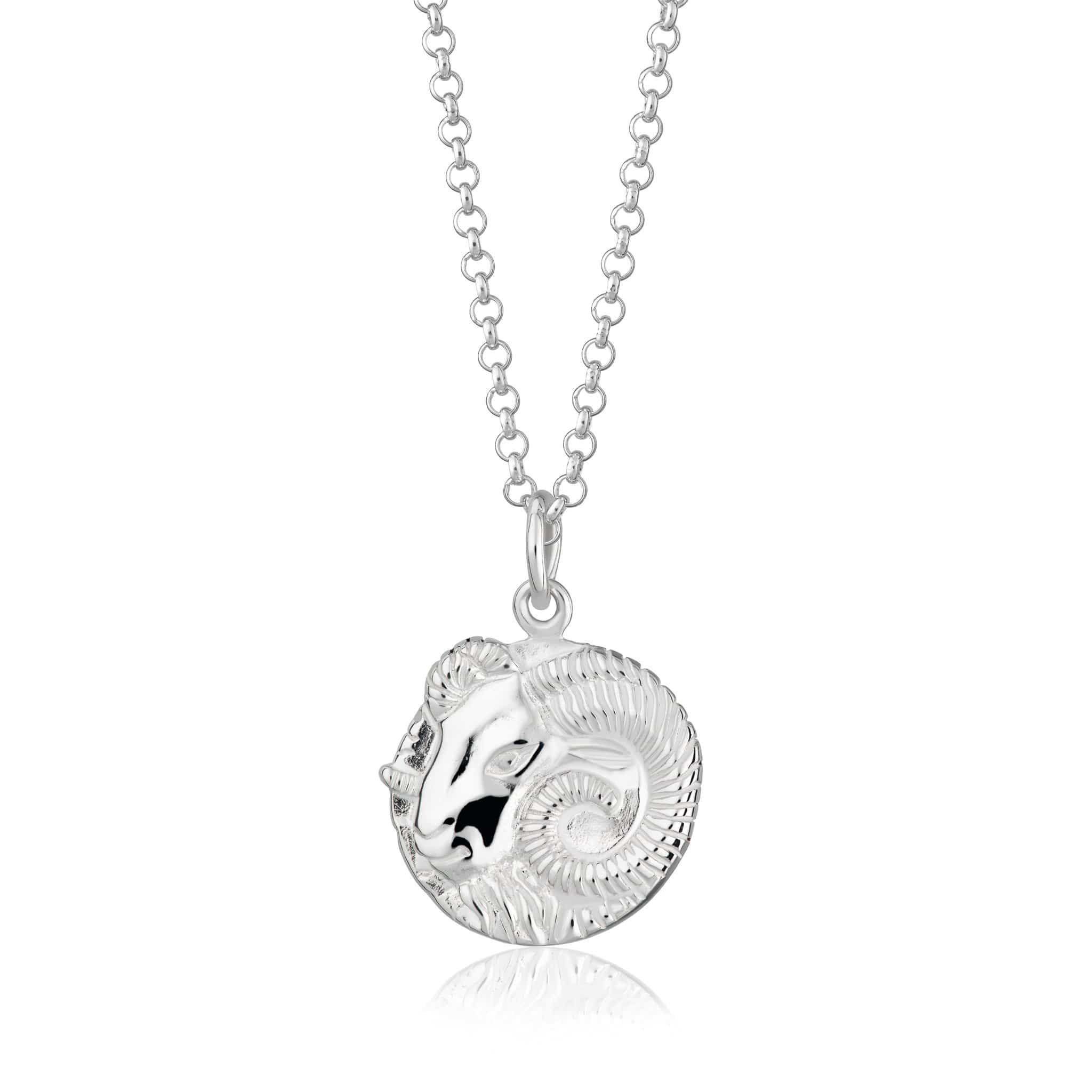 Silver Aries Zodiac Necklace