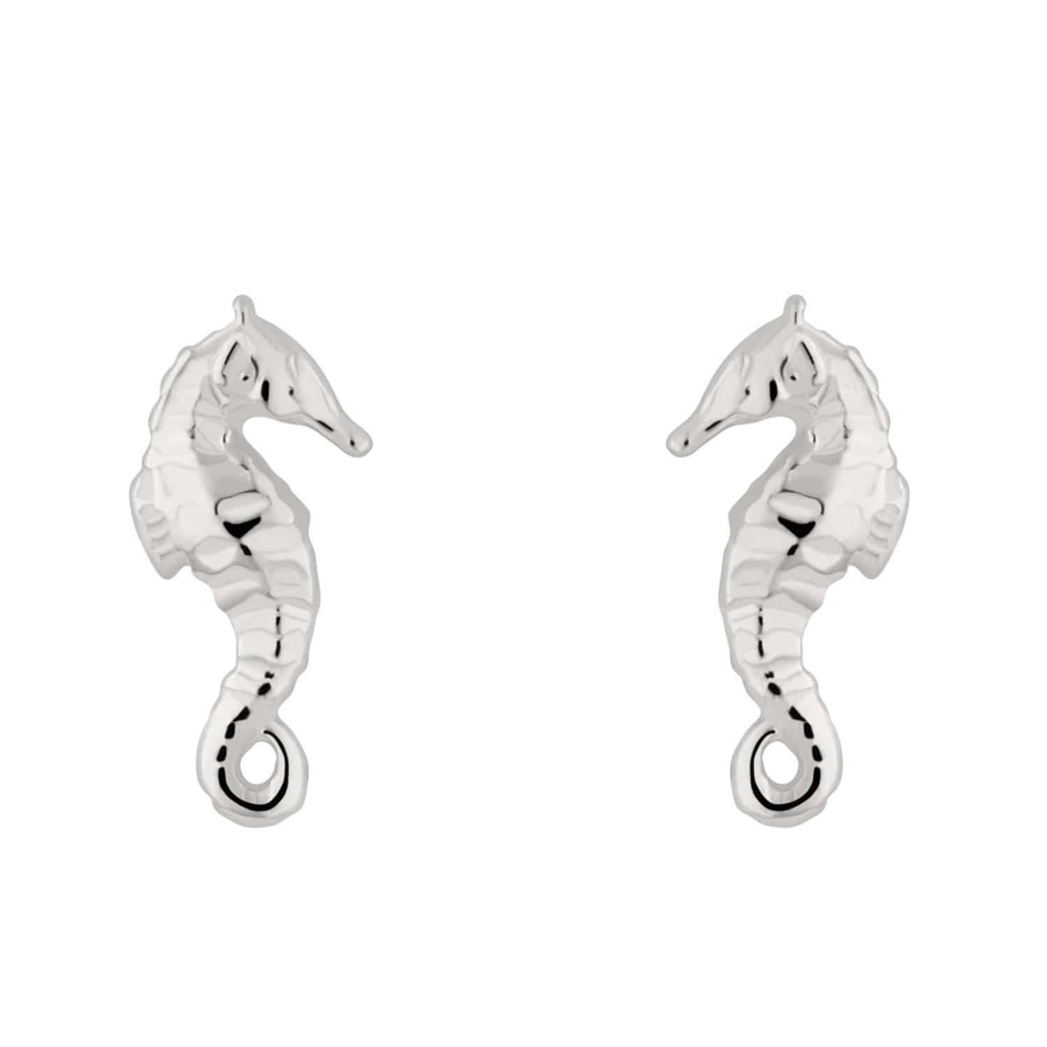 Silver Seahorse Stud Earrings