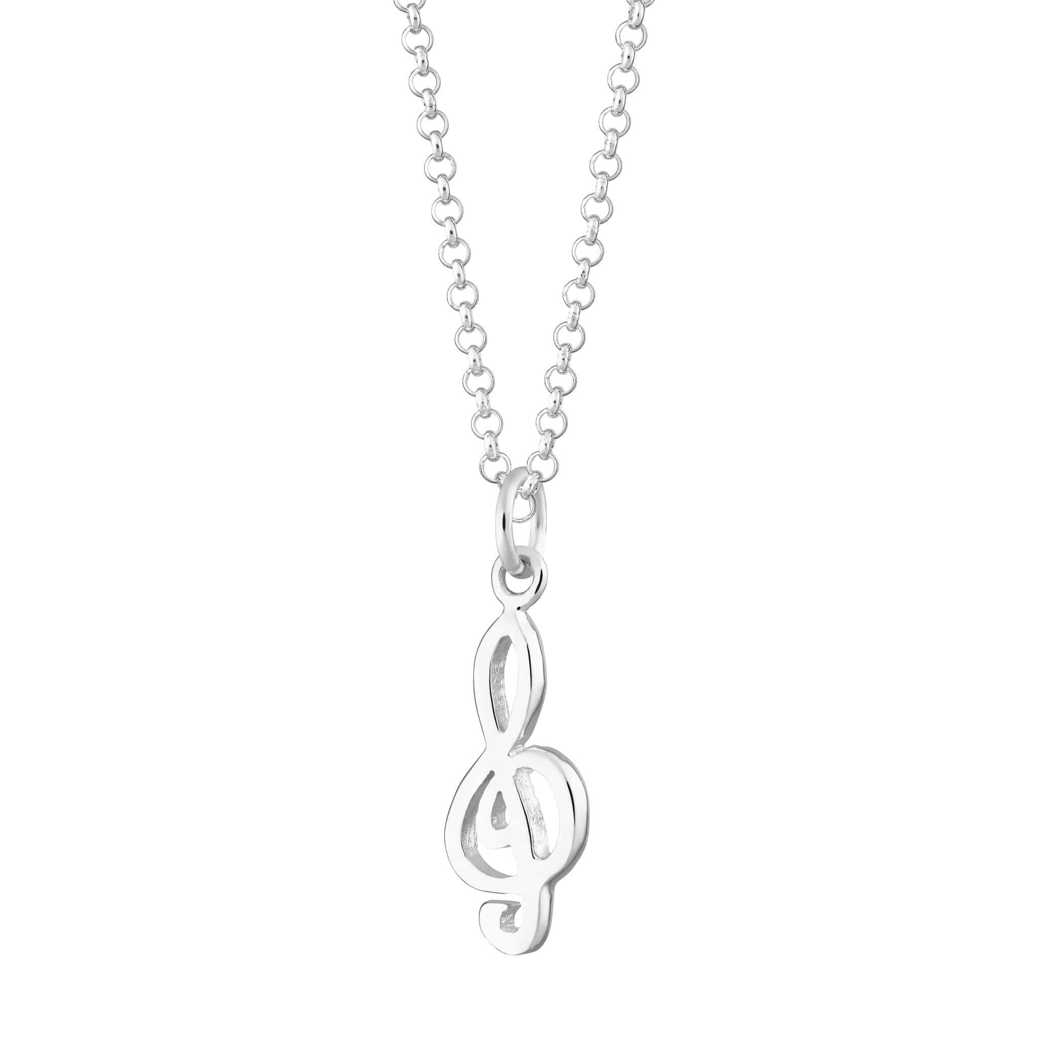 Silver Treble Clef Necklace