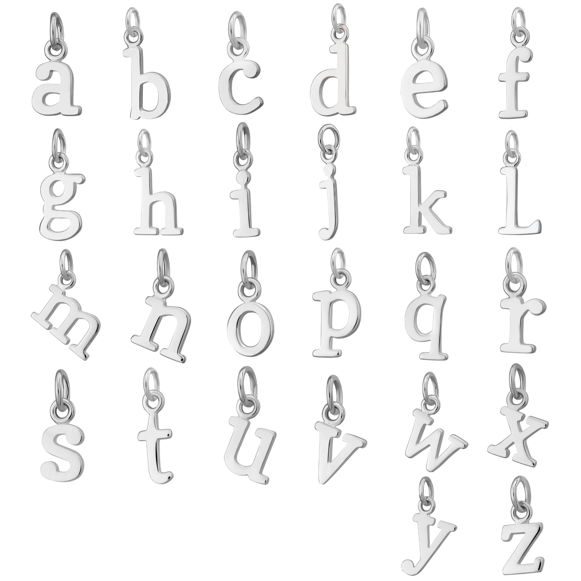 Silver Letter Charms