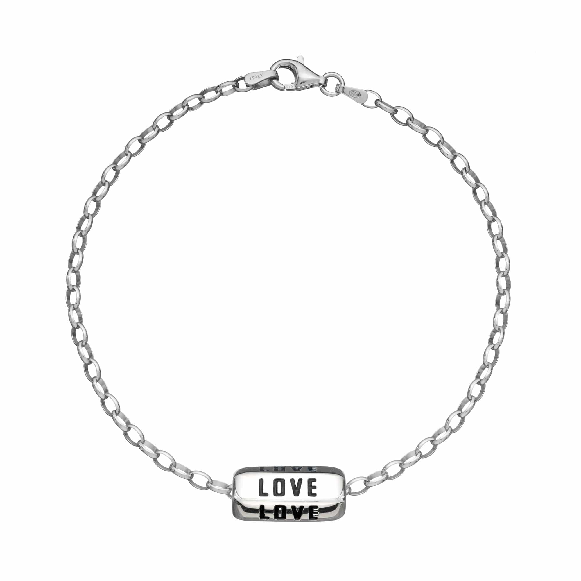 Silver Love is All Round Attraction Bracelet (Black)