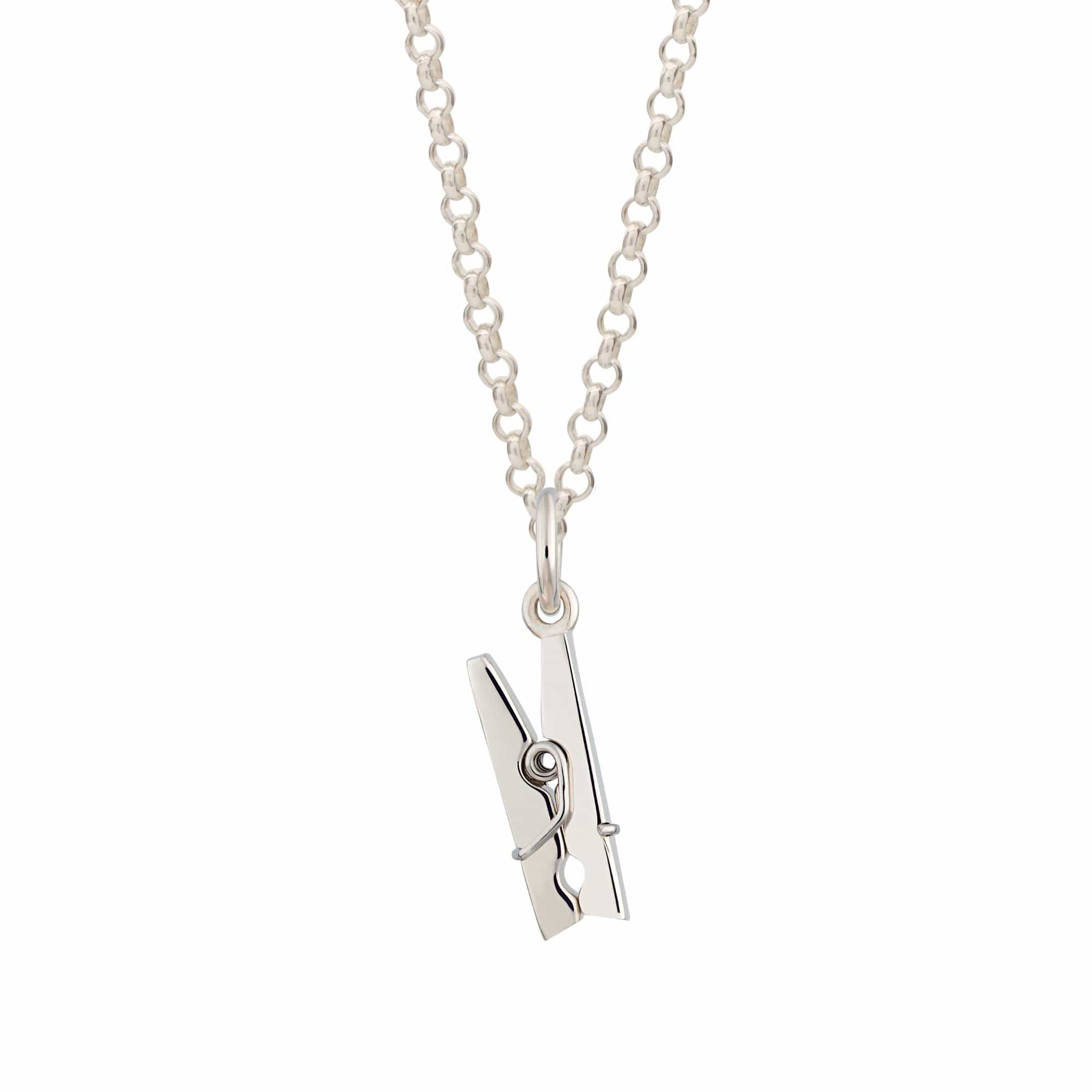 Silver Garments Peg Necklace