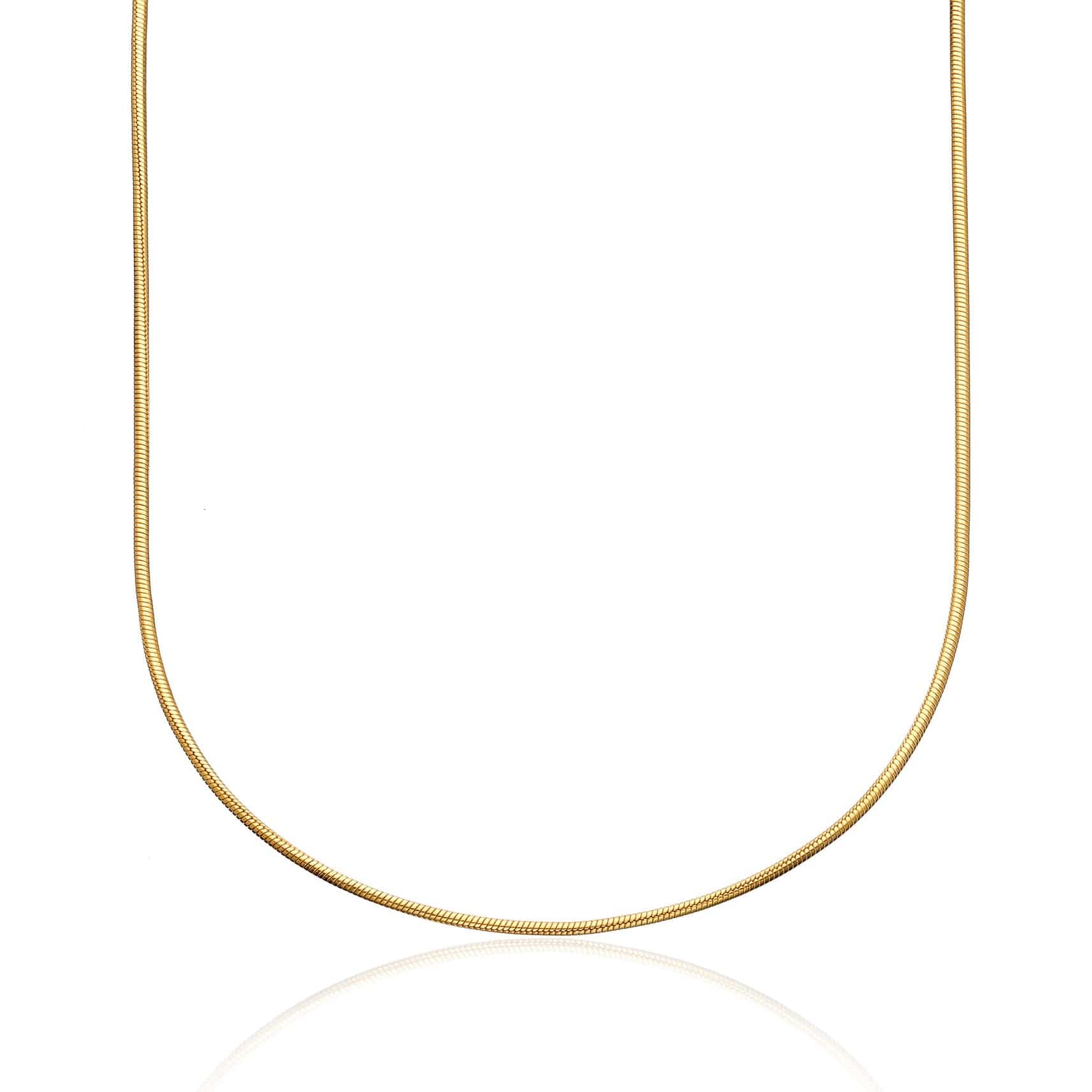 Gold Plated Narrow Snake Chain Necklace